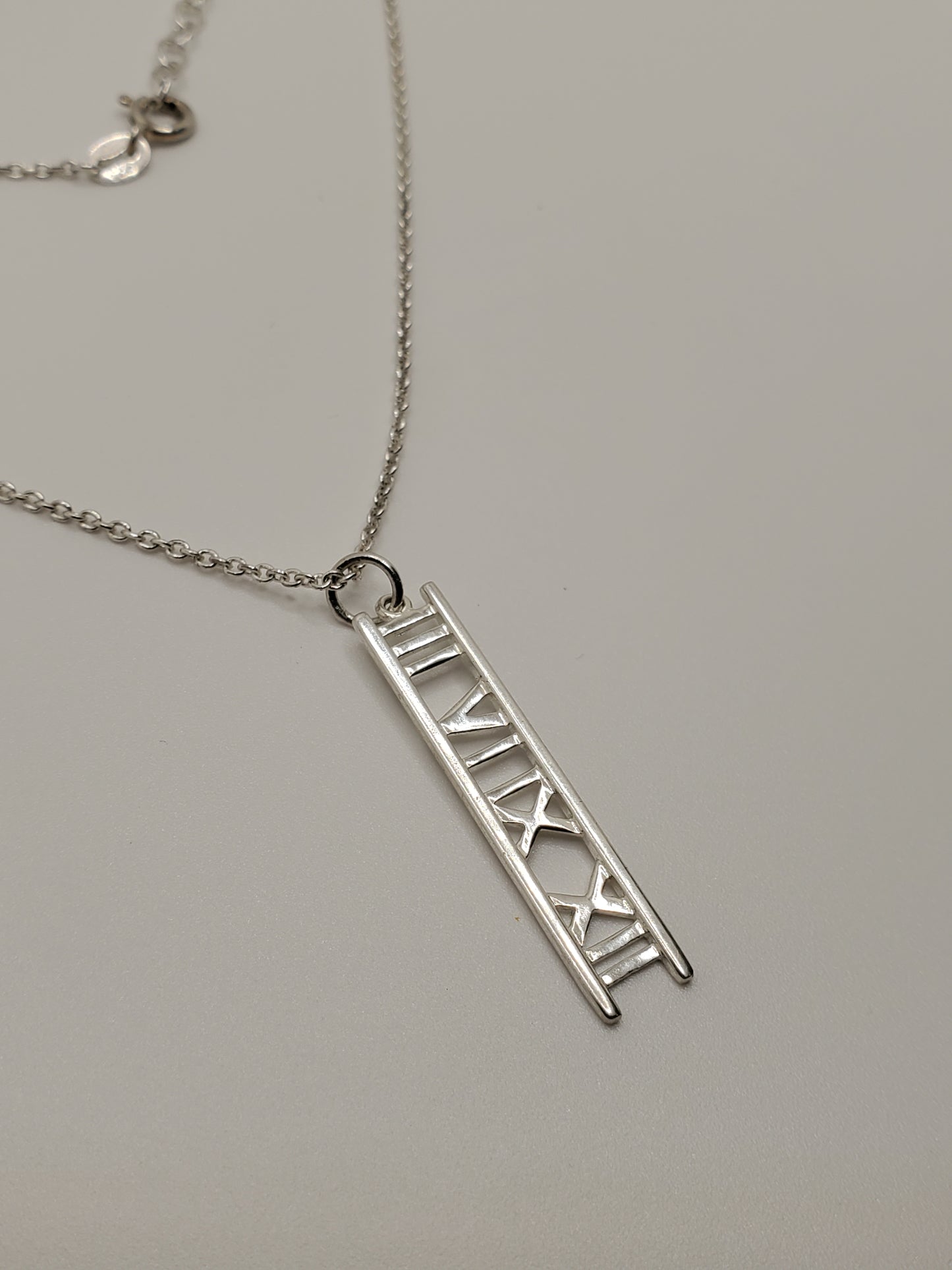 925 Sterling Silver Atlas Vertical Bar Necklace