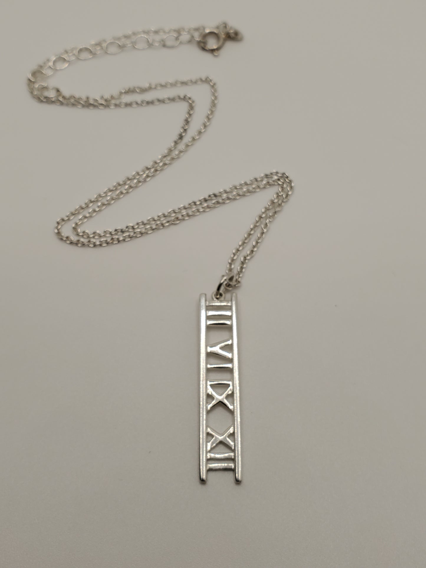 925 Sterling Silver Atlas Vertical Bar Necklace