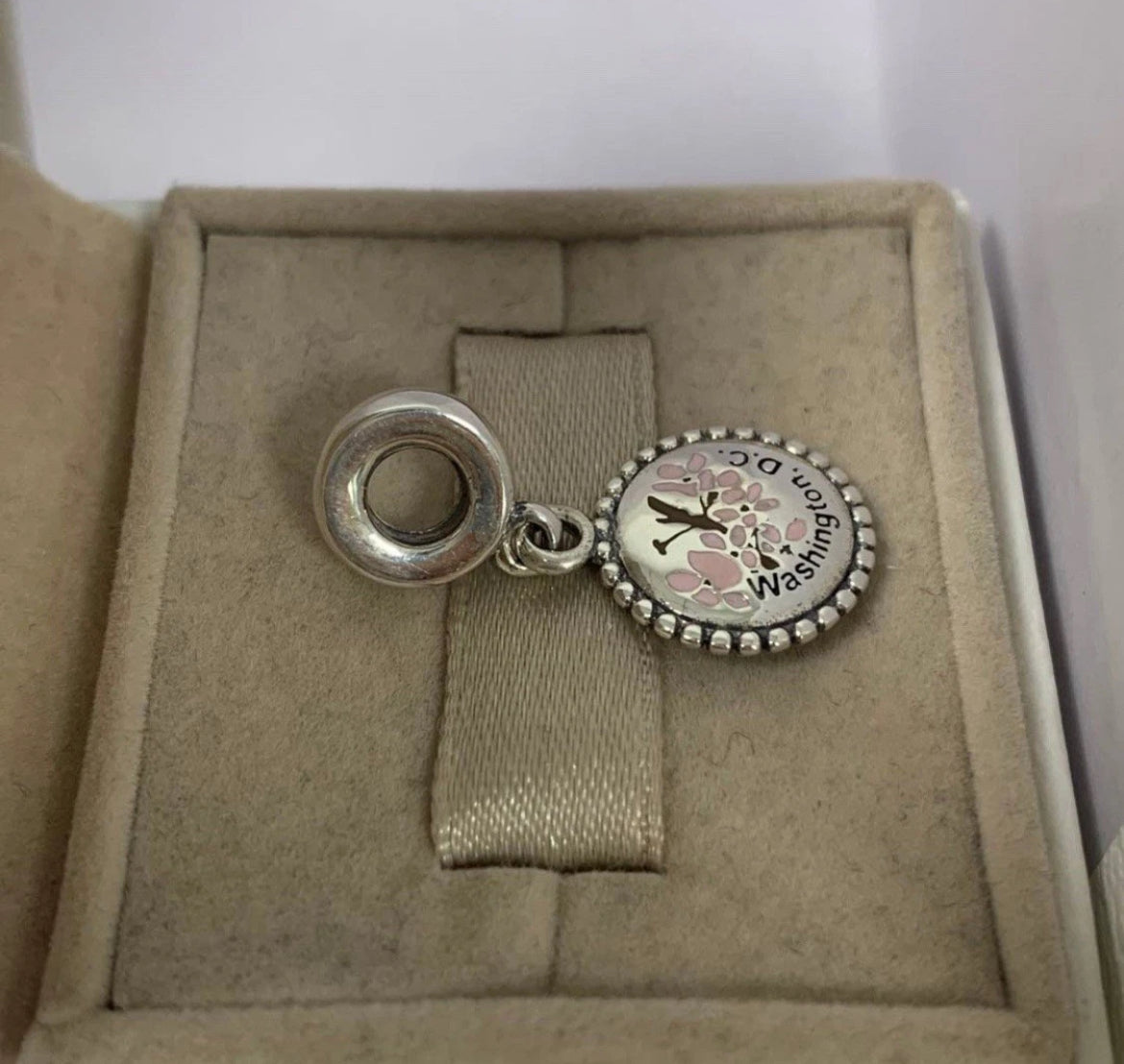 Pandora Washington D.C. Exclusive Cherry Blossom Travel Dangle Charm