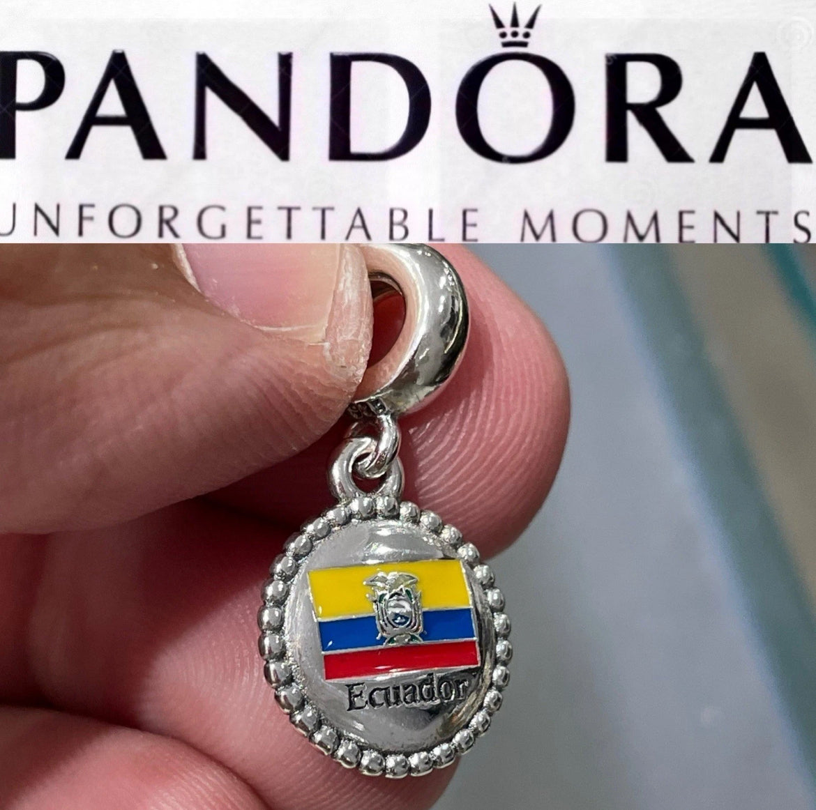 Pandora Ecuador Country Flag Exclusive Travel Dangle Charm