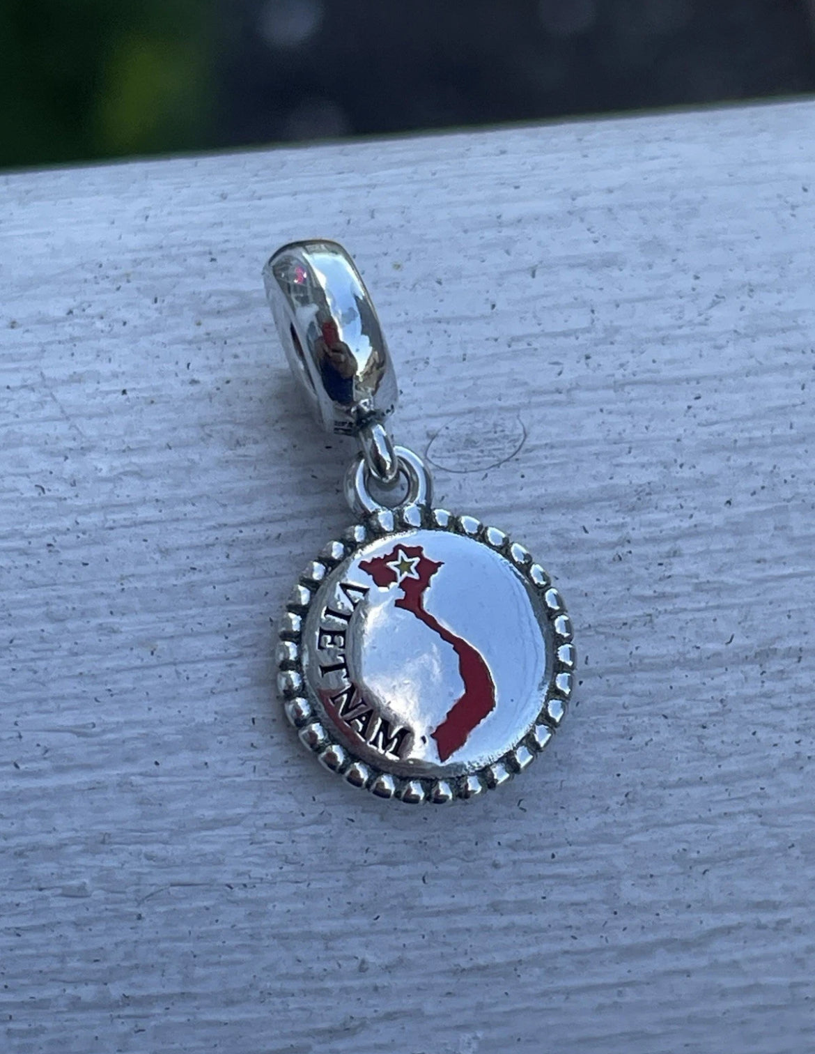 Pandora Vietnam Country Map Flag Exclusive Travel Dangle Charm