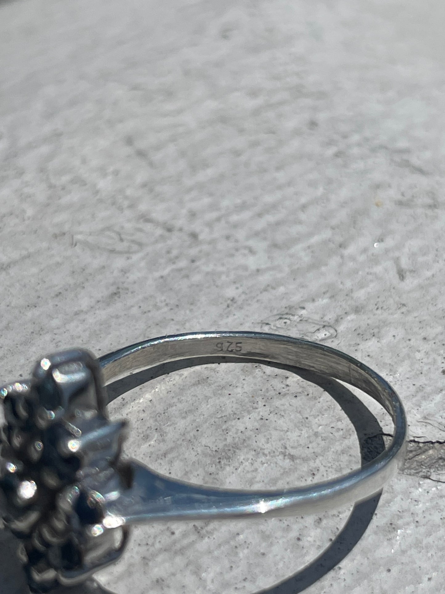 925 Sterling Silver London Blue Topaz Cluster Ring Size 7