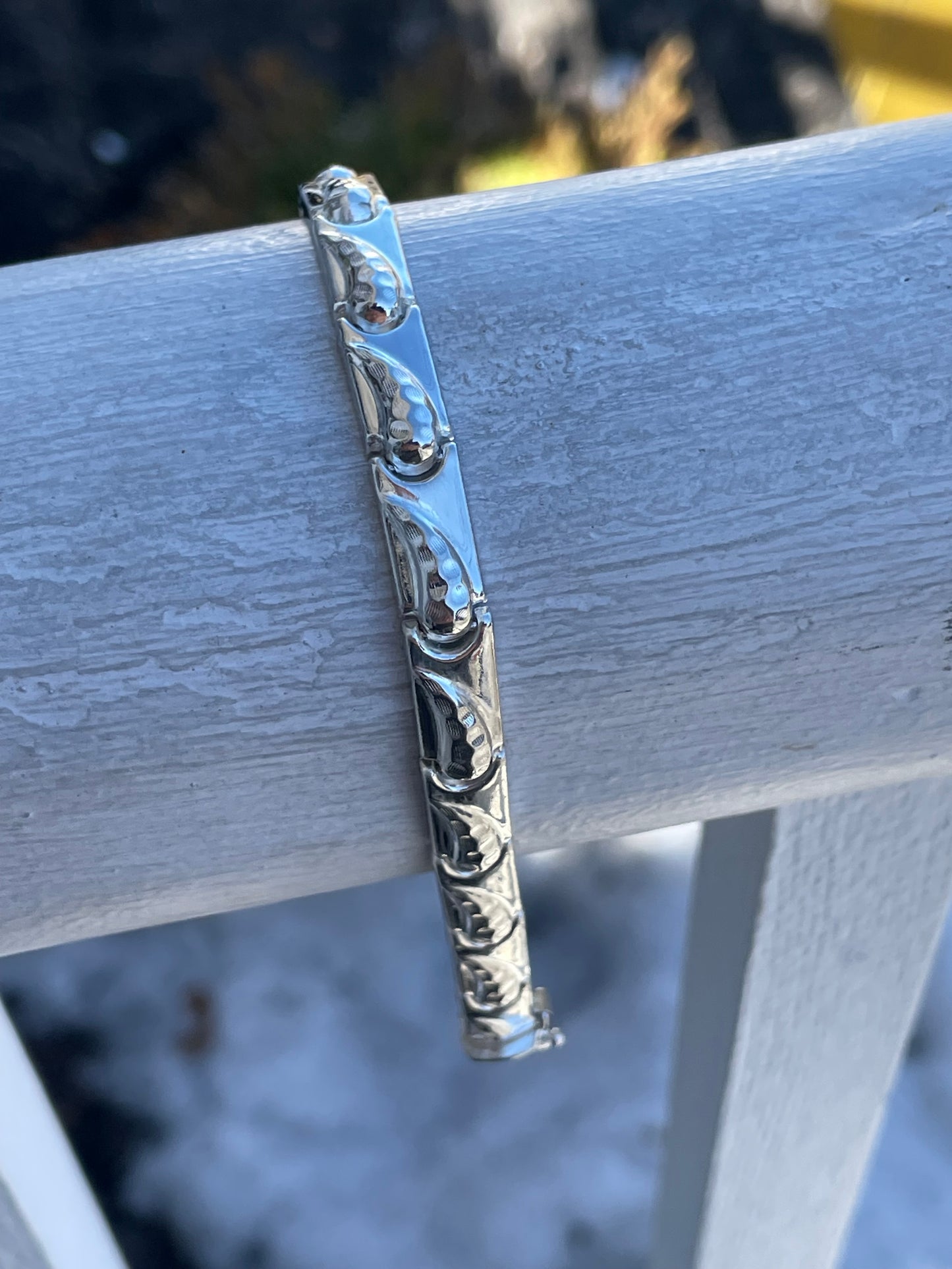 925 Sterling Silver Haleys Comet Rectangle Tile Link Bracelet 7.5”