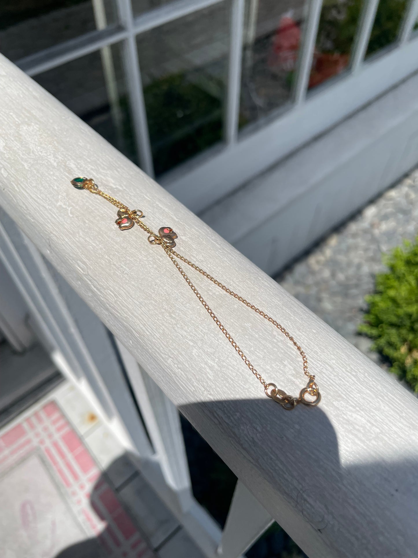 Gold Filled Lucky Elephant Ankle Bracelet 10”