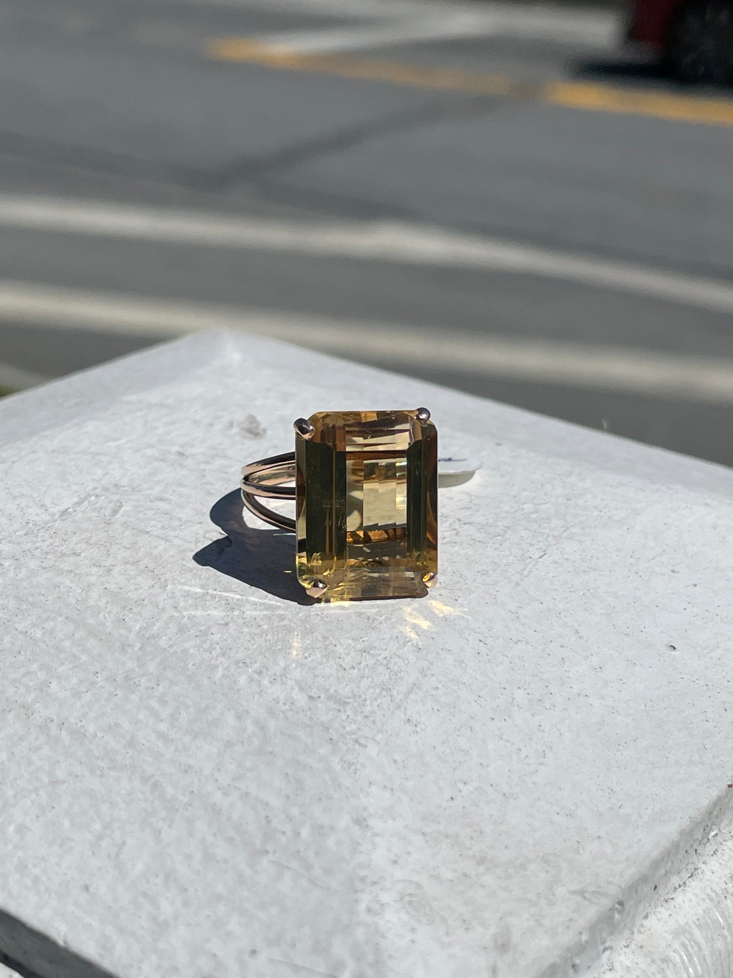 14k Gold Natural 25.0ct Citrine Cocktail Ring