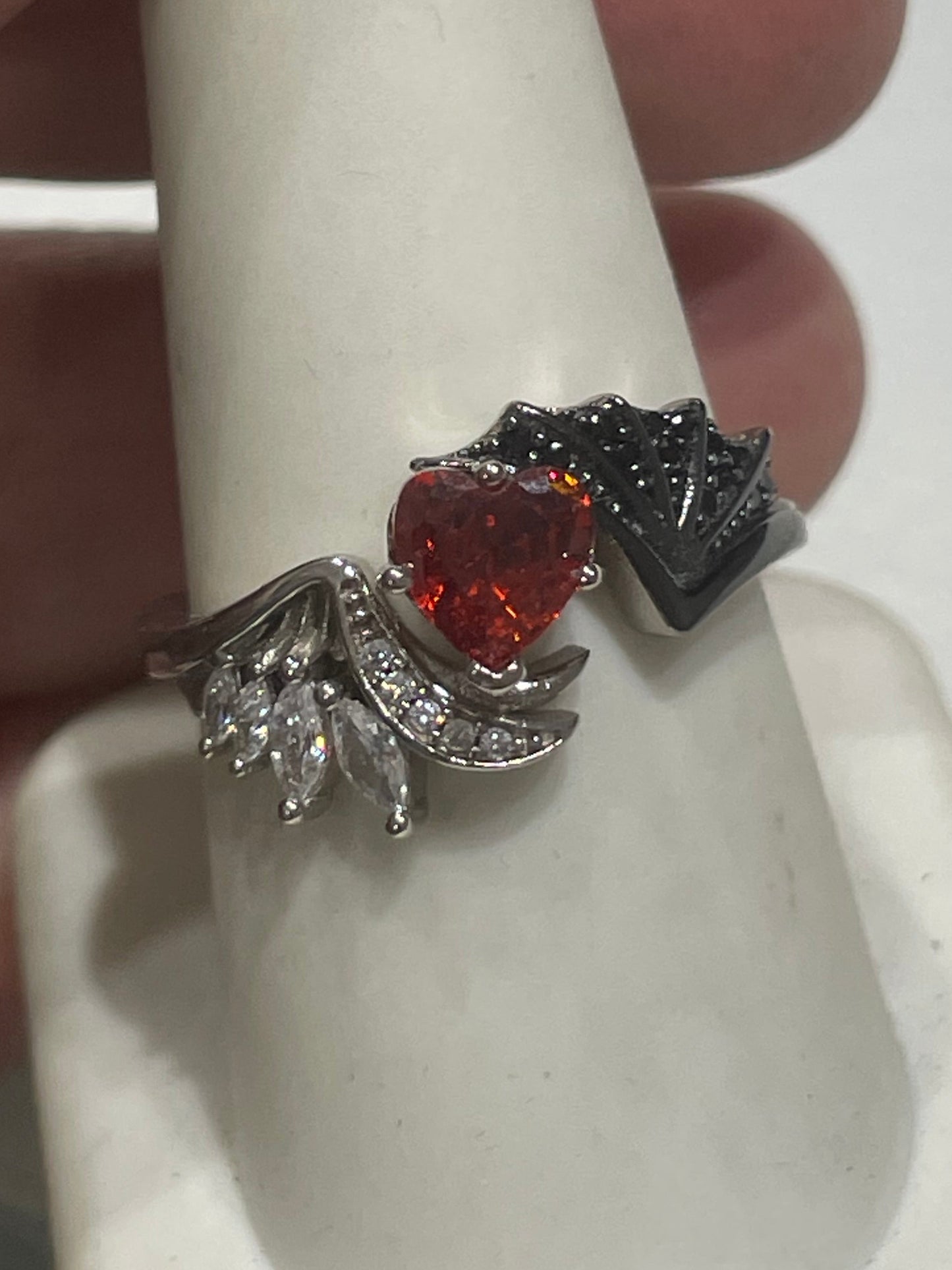 925 Sterling Silver Devilish Angel Ring Size 9