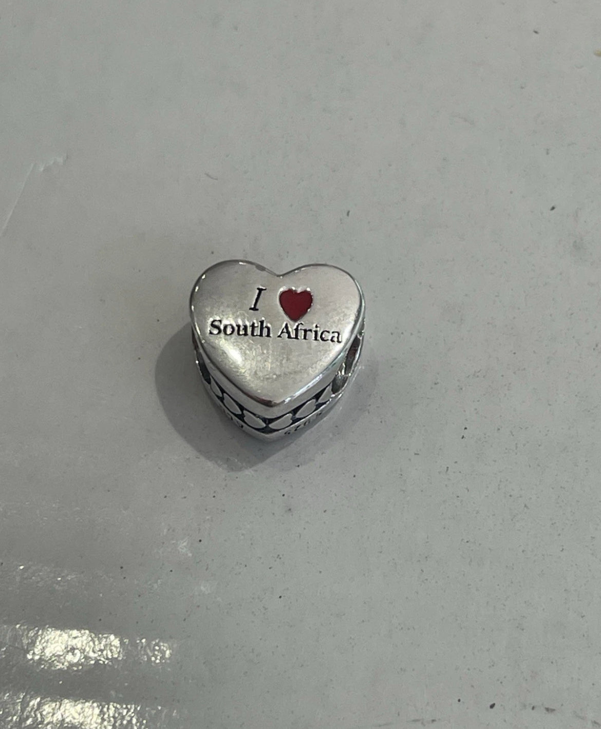 Rare Pandora South Africa Country Exclusive Heart Flag Charm