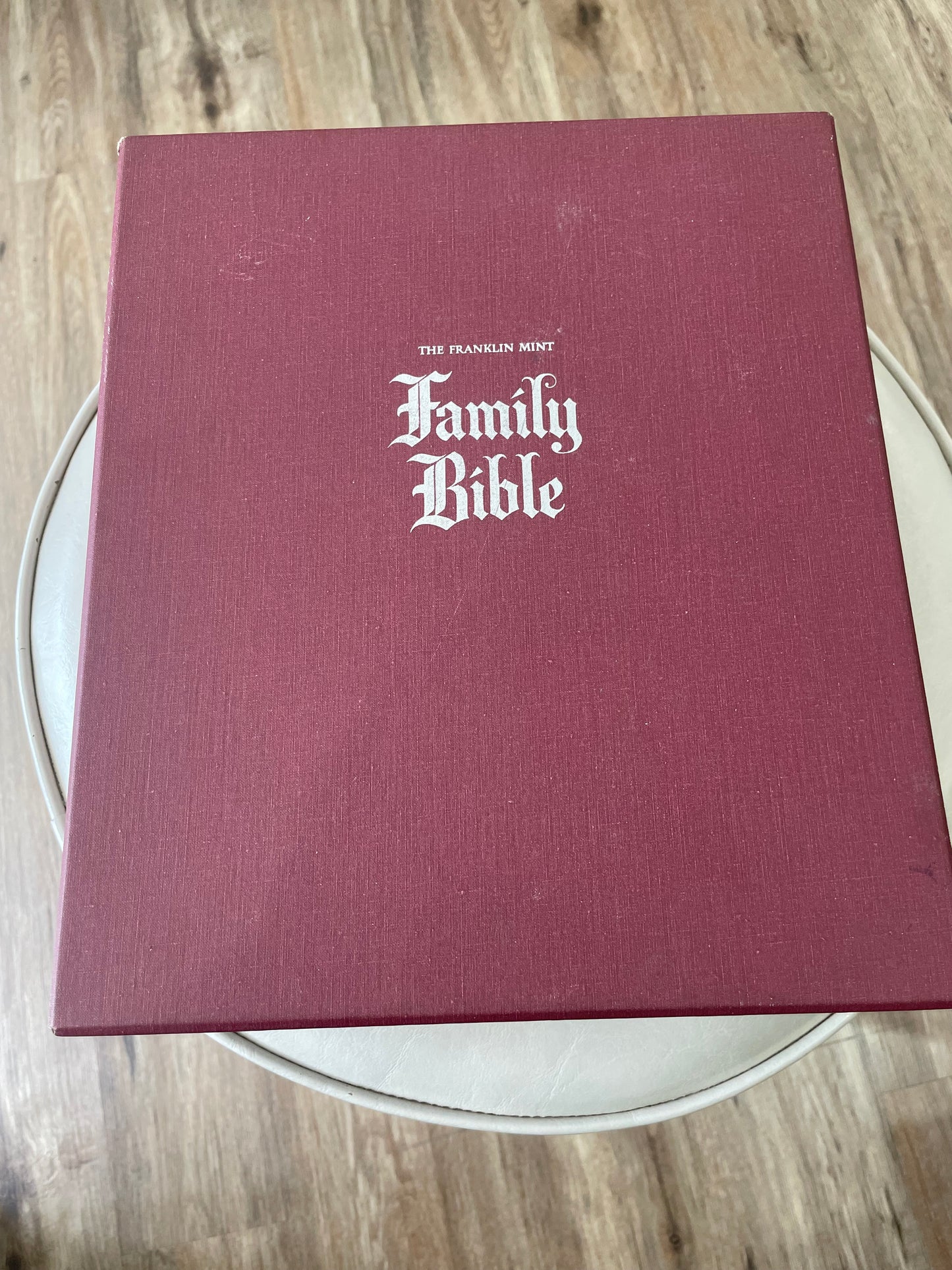 Vintage 1975 Franklin Mint Silver Family Bible Catholic NAB Text Heirloom Edition
