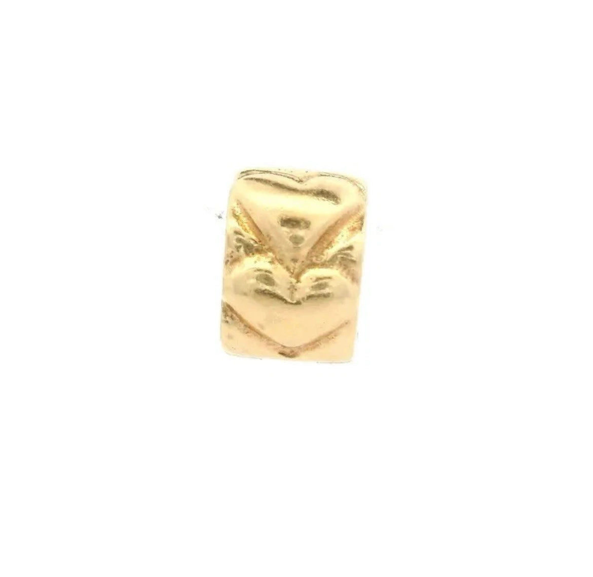 Retired Pandora Solid 14k Yellow Gold Heart Clip Charm 750243