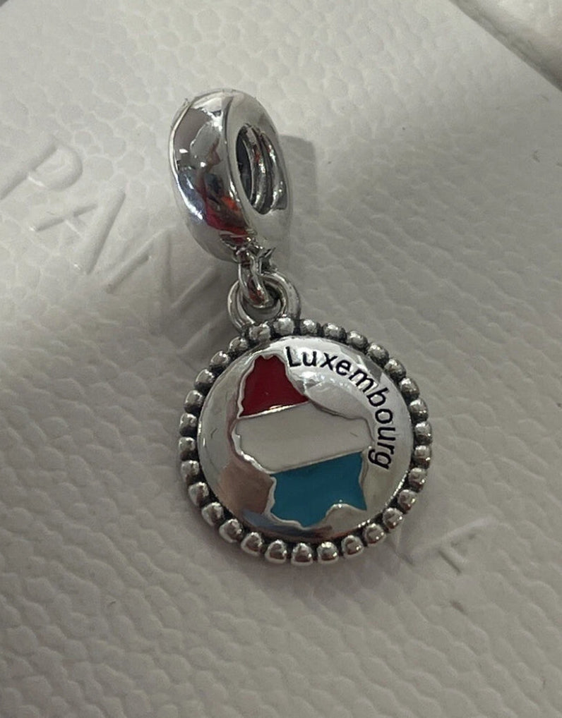 Pandora Luxembourg Country Map Flag Exclusive Travel Dangle Charm