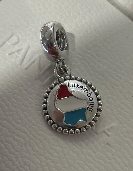 Pandora Luxembourg Country Map Flag Exclusive Travel Dangle Charm