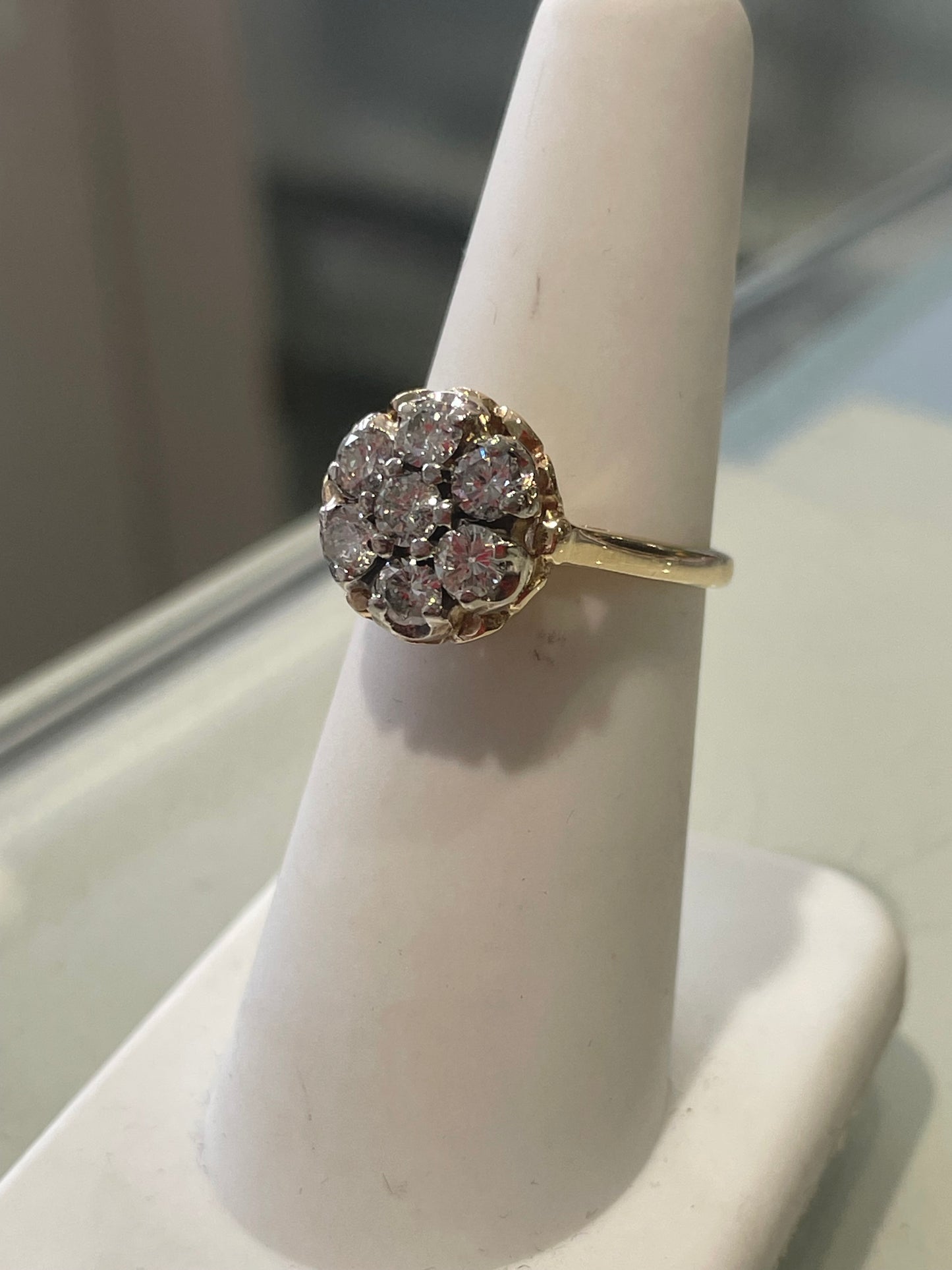 14k Gold 1.40ct Natural Diamond Cluster Ring Size 5.75