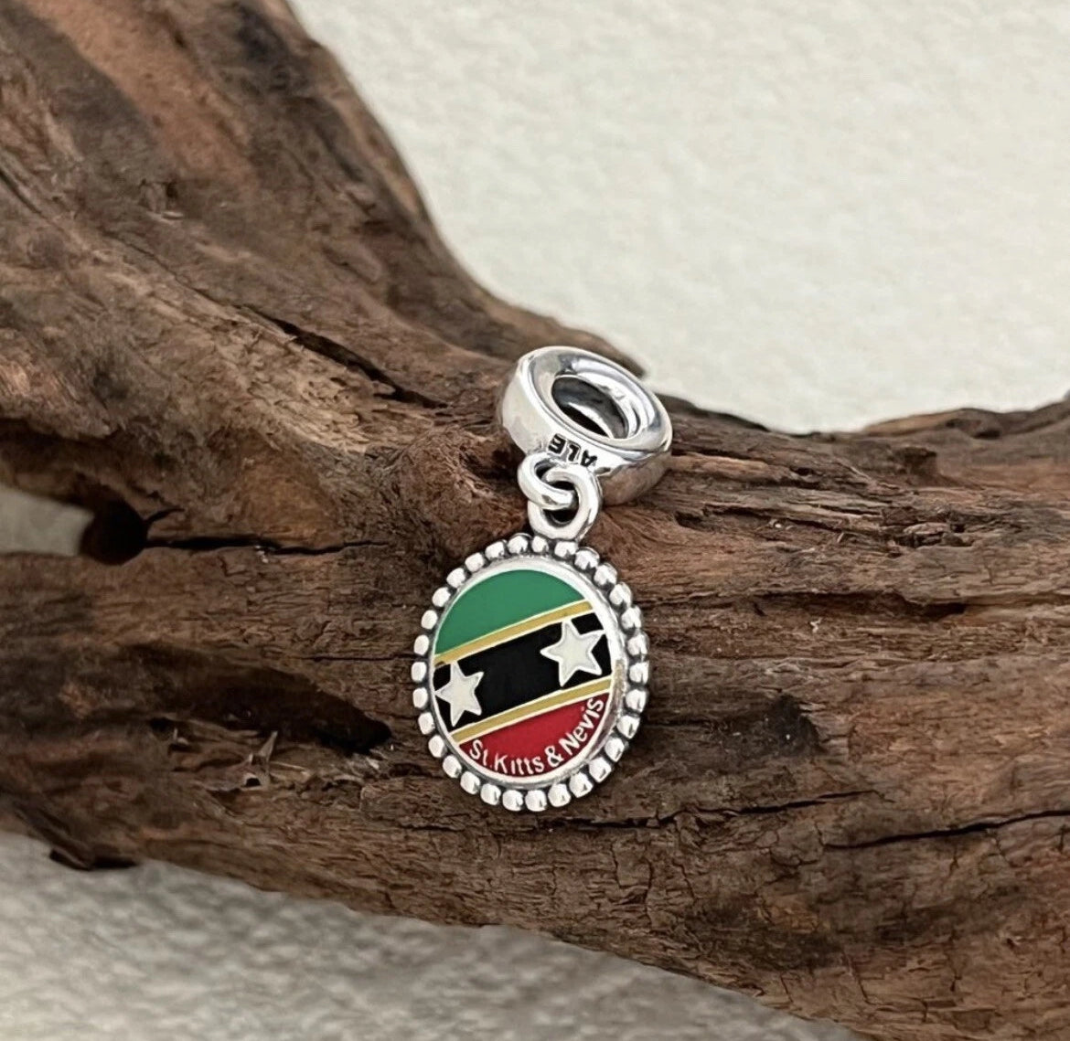 Pandora St. Kitts & Nevis Flag Island Country Exclusive Travel Vacation Dangle Charm