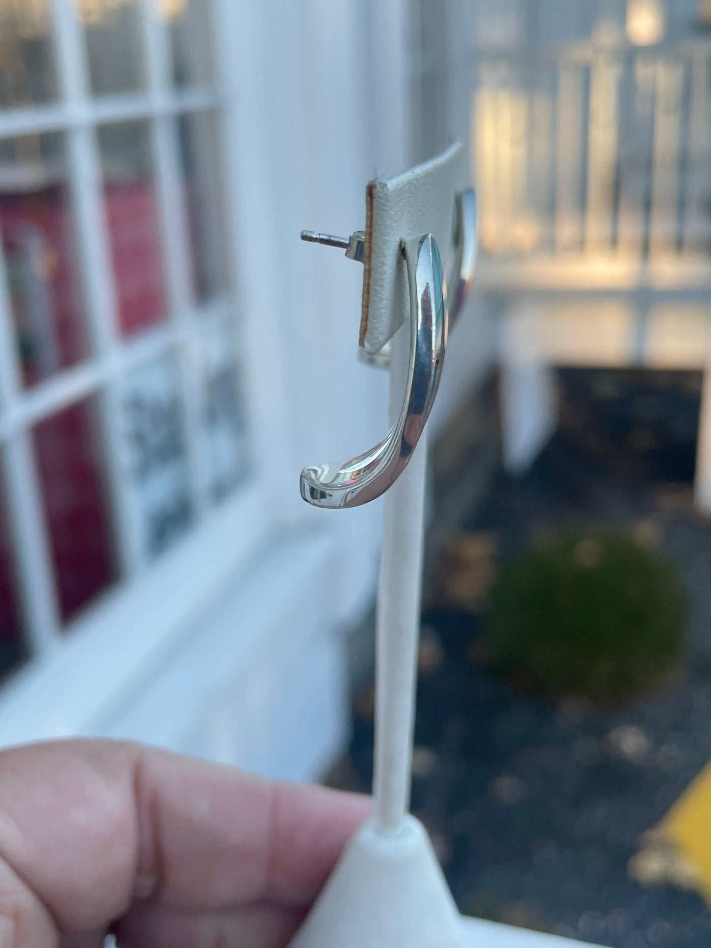 925 Sterling Silver Oblong Turquoise Stud Earrings