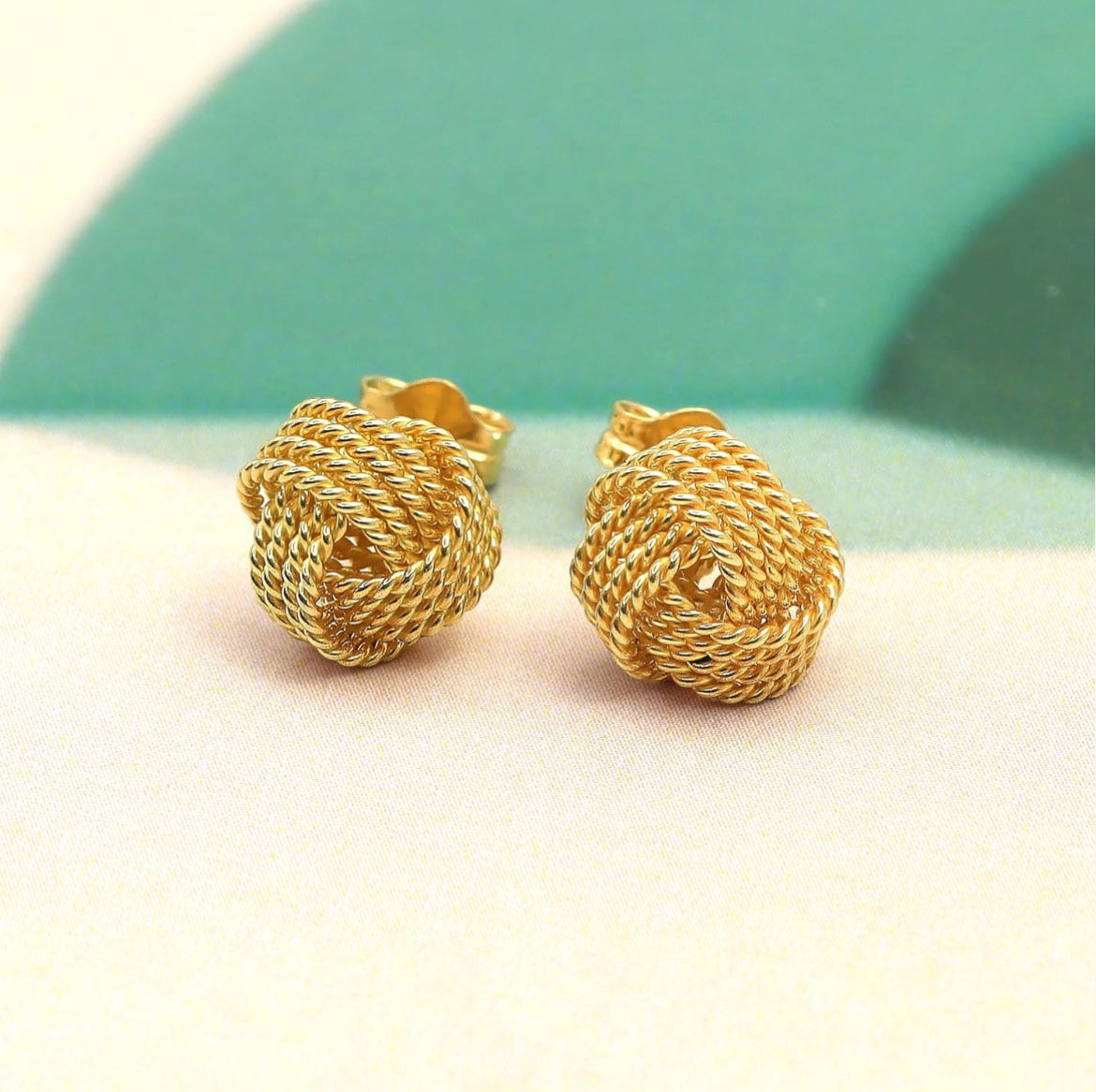 925 Sterling Silver Vermeil Love Knot Stud Earrings