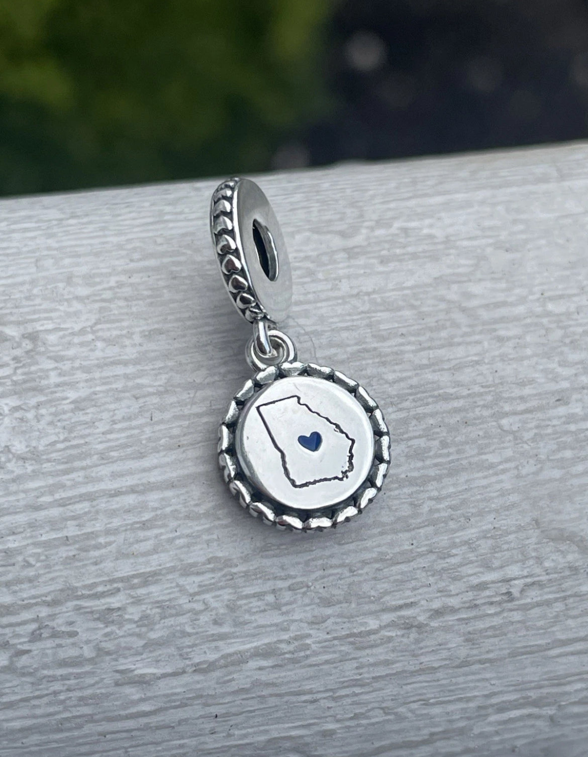 Pandora State of Georgia Exclusive Thin Blue Line Flag Law Enforcement Support Dangle Charm