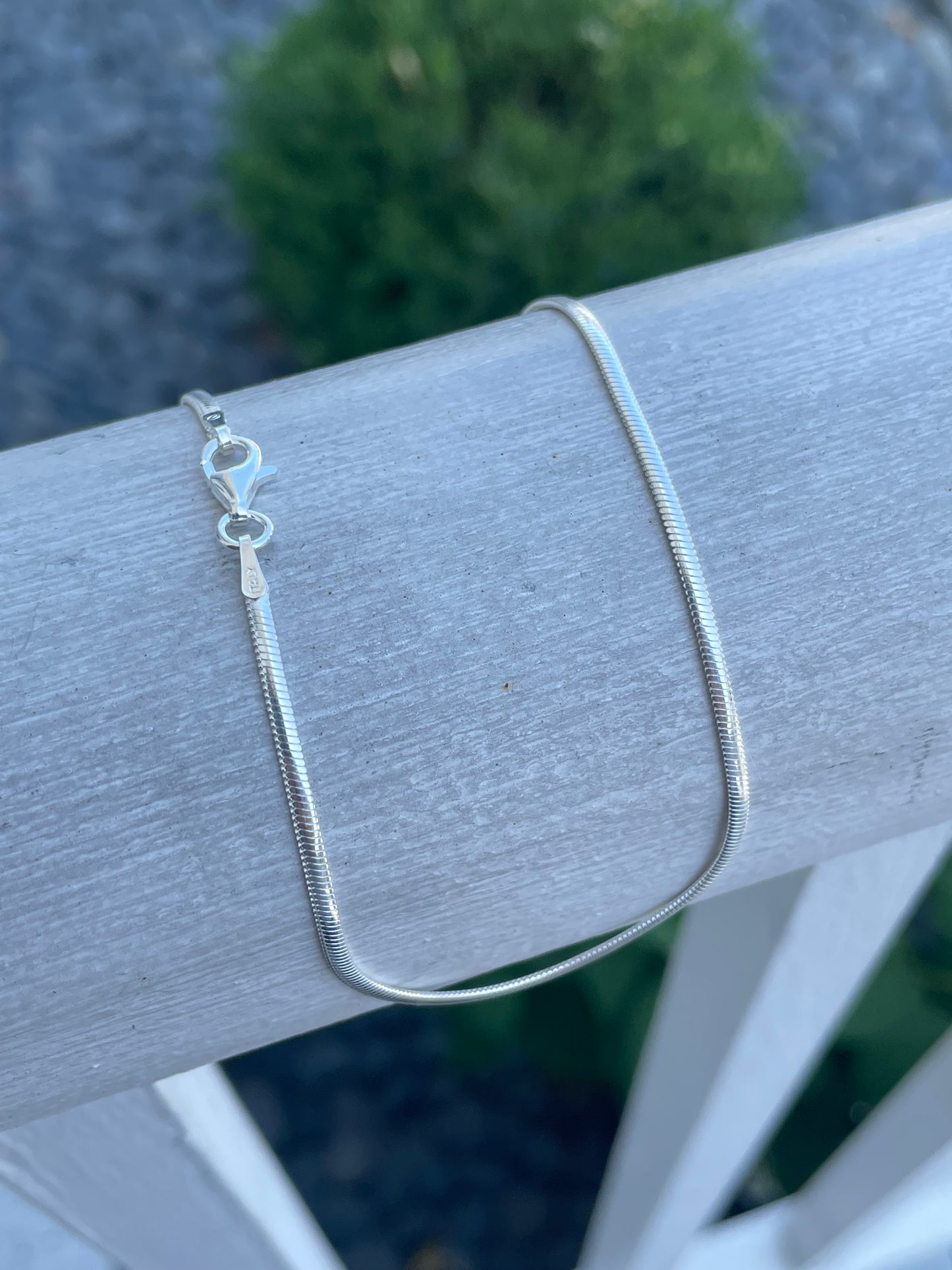 925 Sterling Silver Snake Anklet 10”