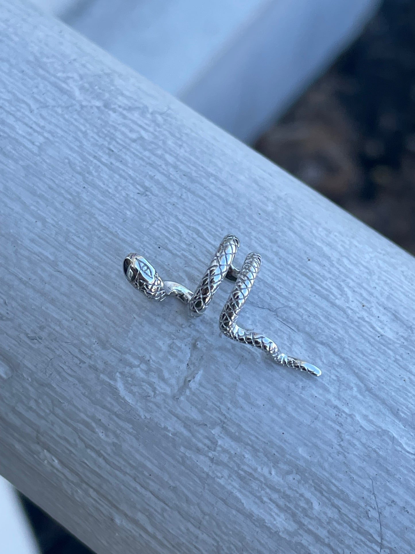 925 Sterling Silver Snake Serpent Ear Cuff