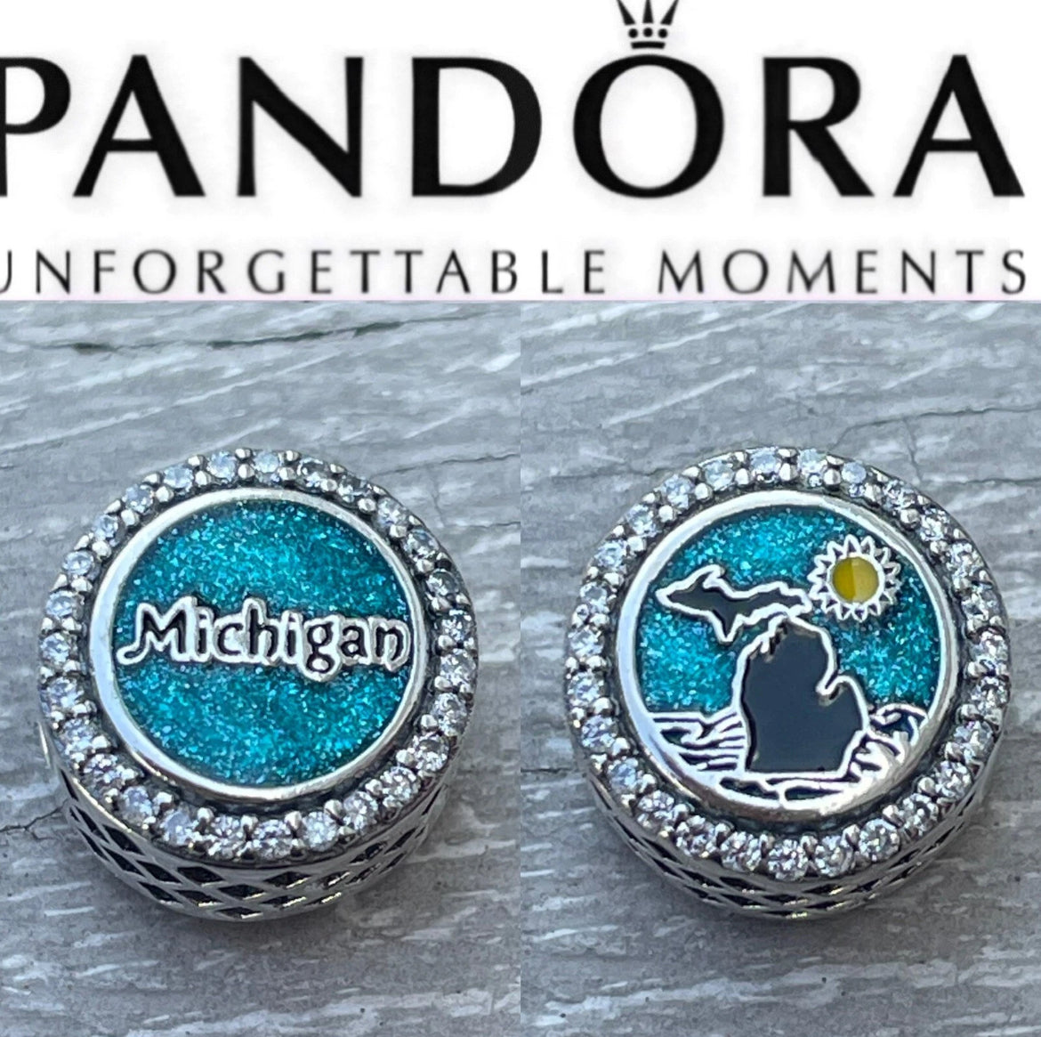 Pandora Michigan State Exclusive Travel Destination Signet Charm