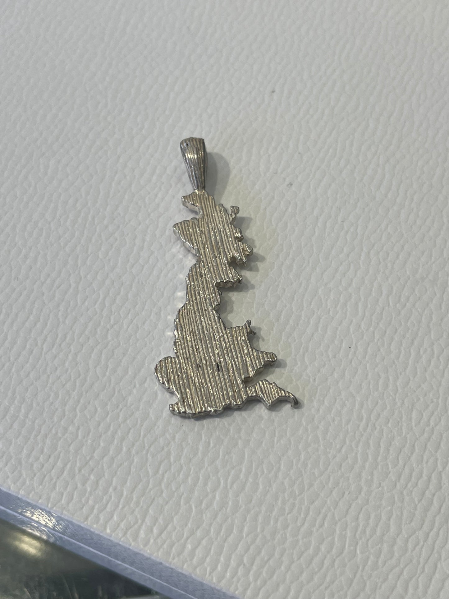 Silver England Scotland Wales Map Charm Pendant Sterling 925