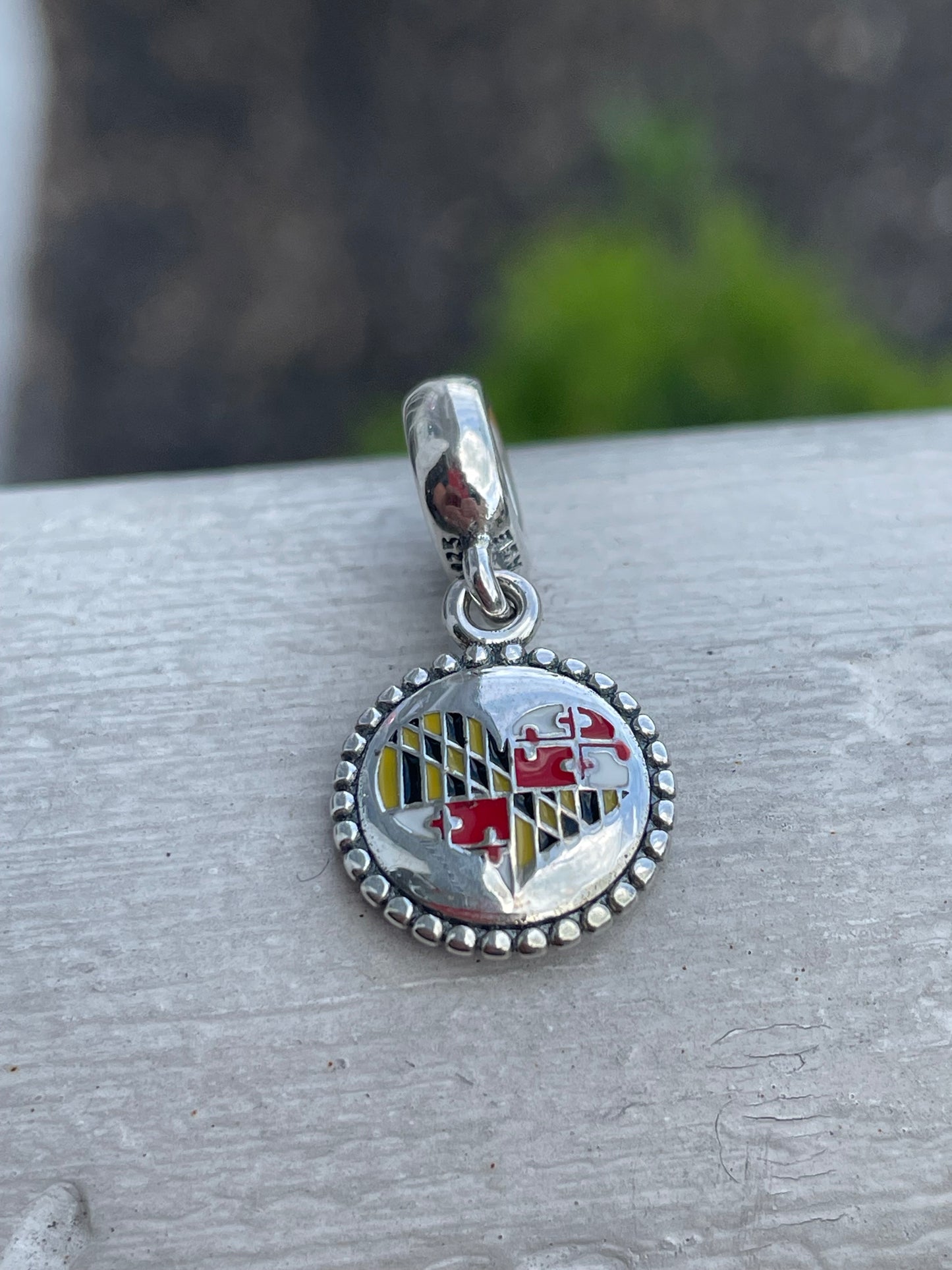 Pandora Maryland State Flag Exclusive Heart Dangle Travel Destination Charm