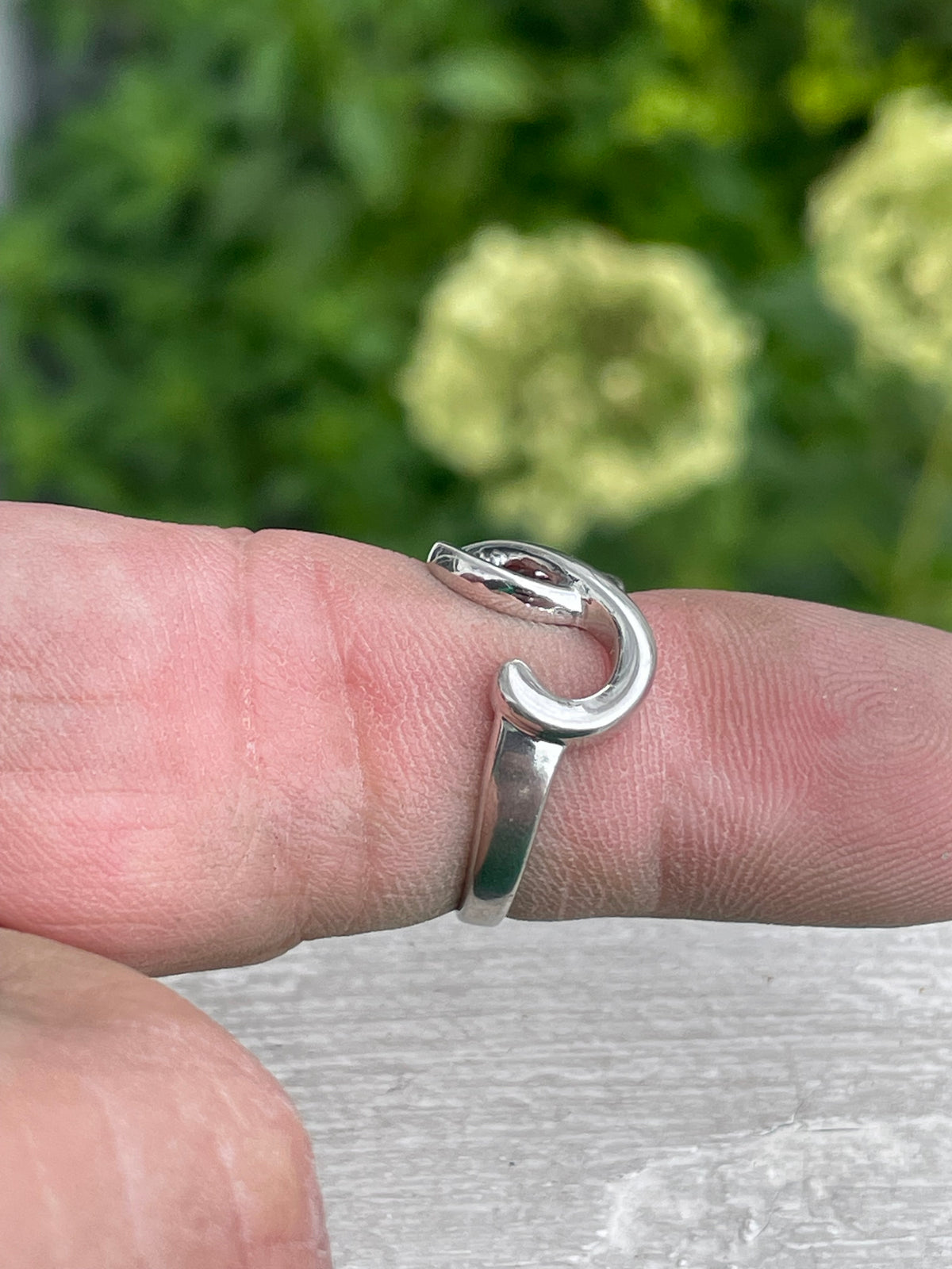925 Sterling Silver Curved G-Clef Music Note Band Ring Size 7