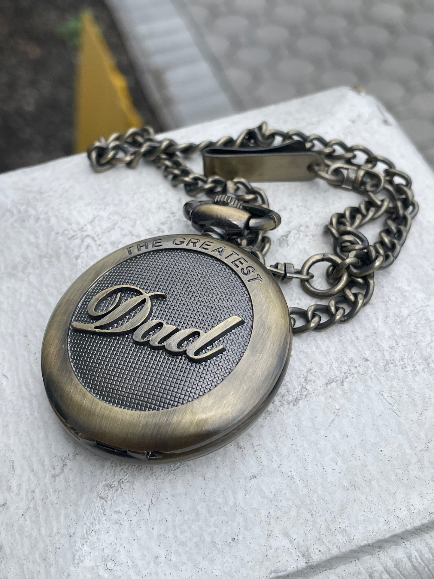 Dad Pocket Watch with Chain