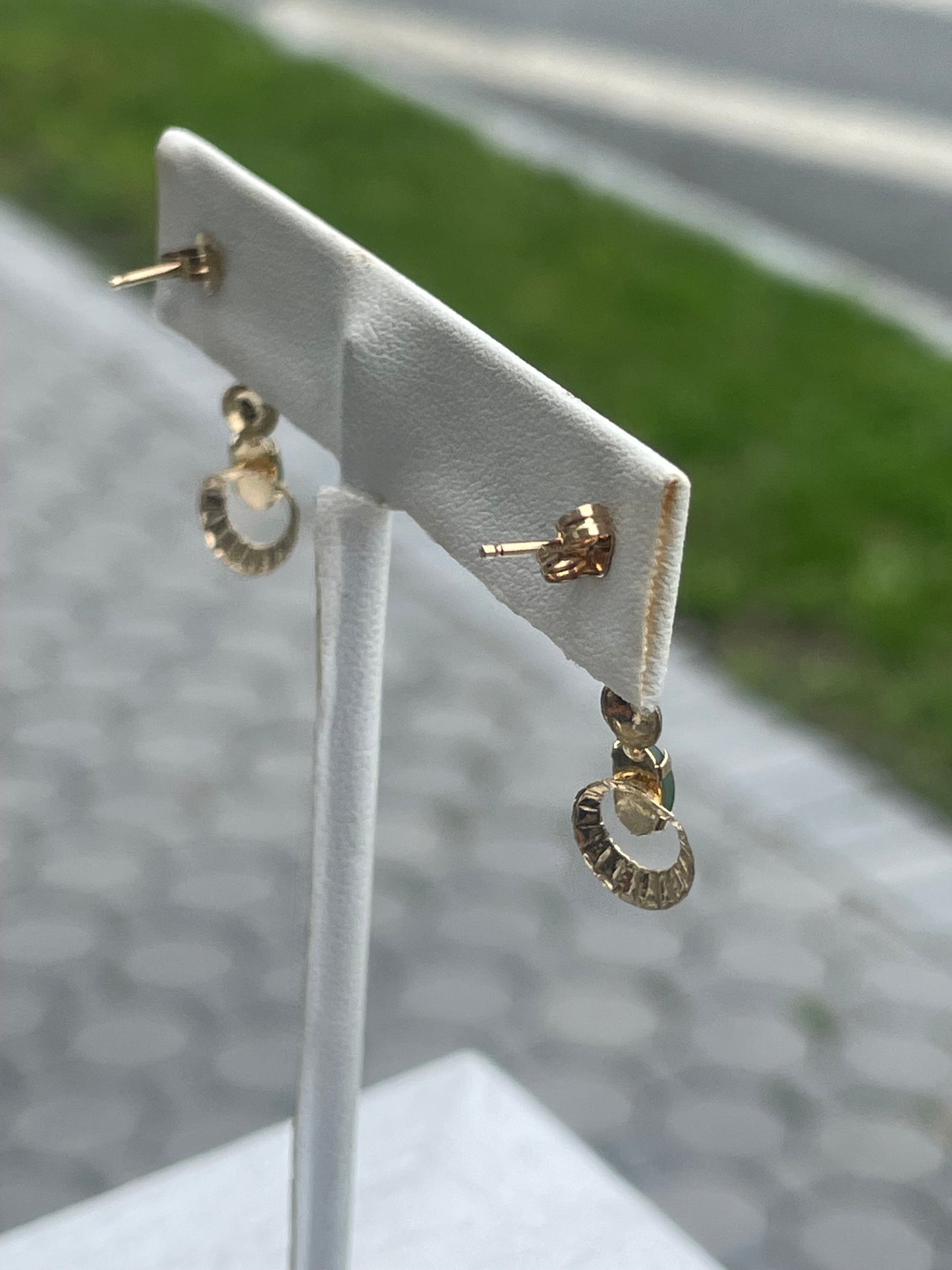 Vintage 1970’s Nephrite Jade Dangle Earrings