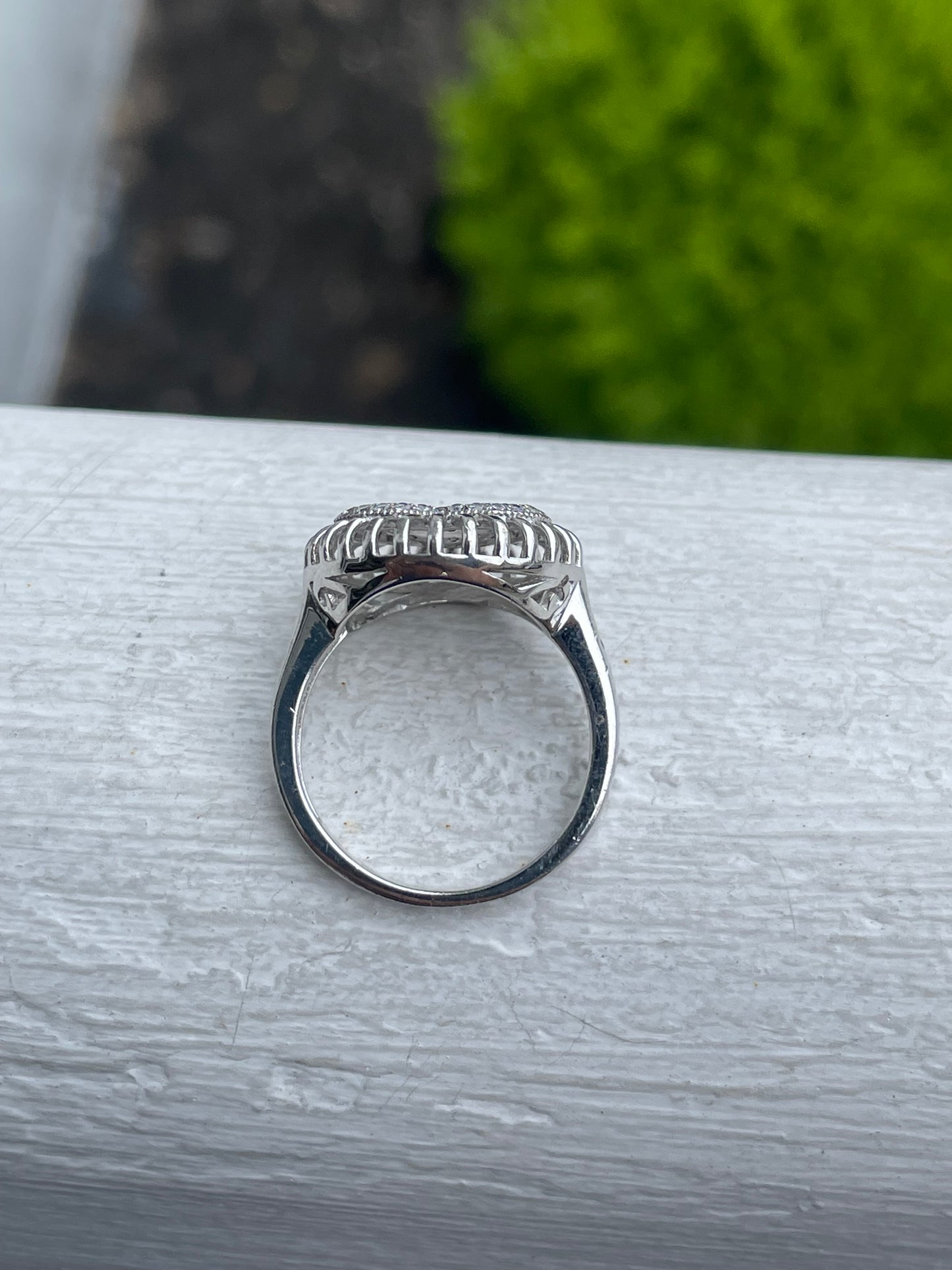 925 Sterling Silver “My Love Sparkles” Pavé Cz Heart Ring Size 6