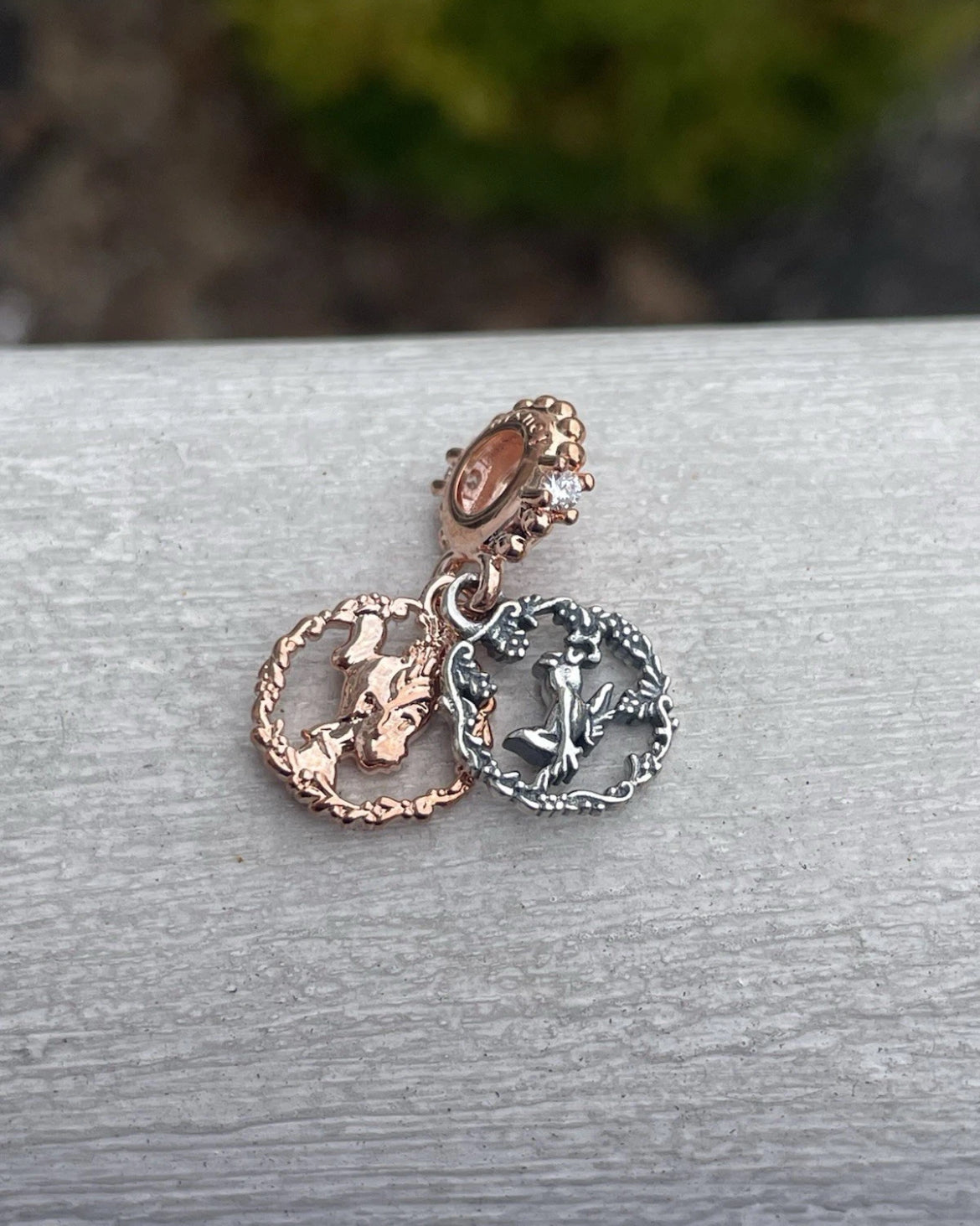 Pandora Disney Princess and the Frog Tiana Portrait Rose Gold Dangle Charm