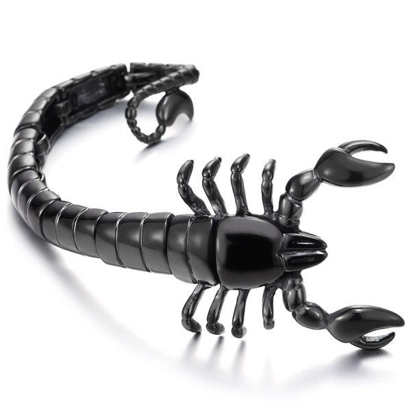 Black Stainless Steel Scorpion Bracelet