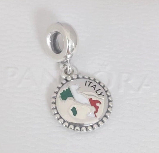 Pandora Italy Country Map Flag Exclusive Travel Dangle Charm