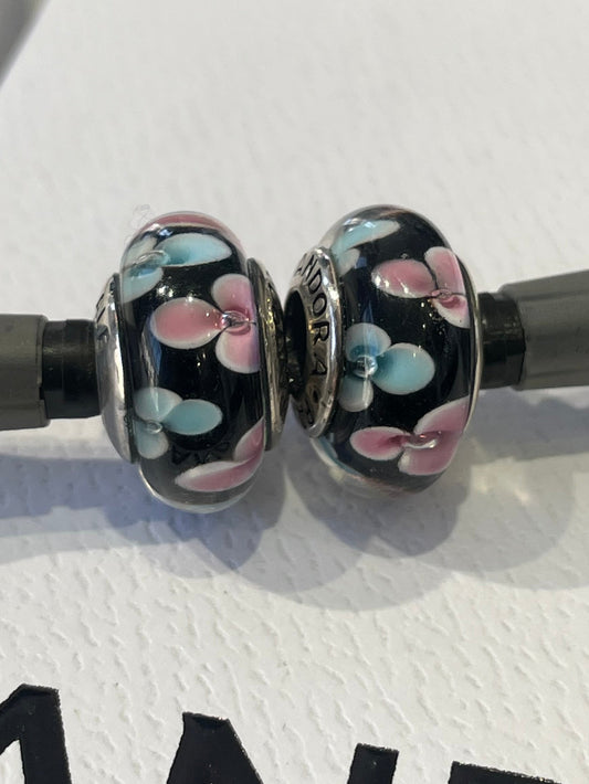 Pandora 2pc Lot Set Midnight Lovers Garden Muranos