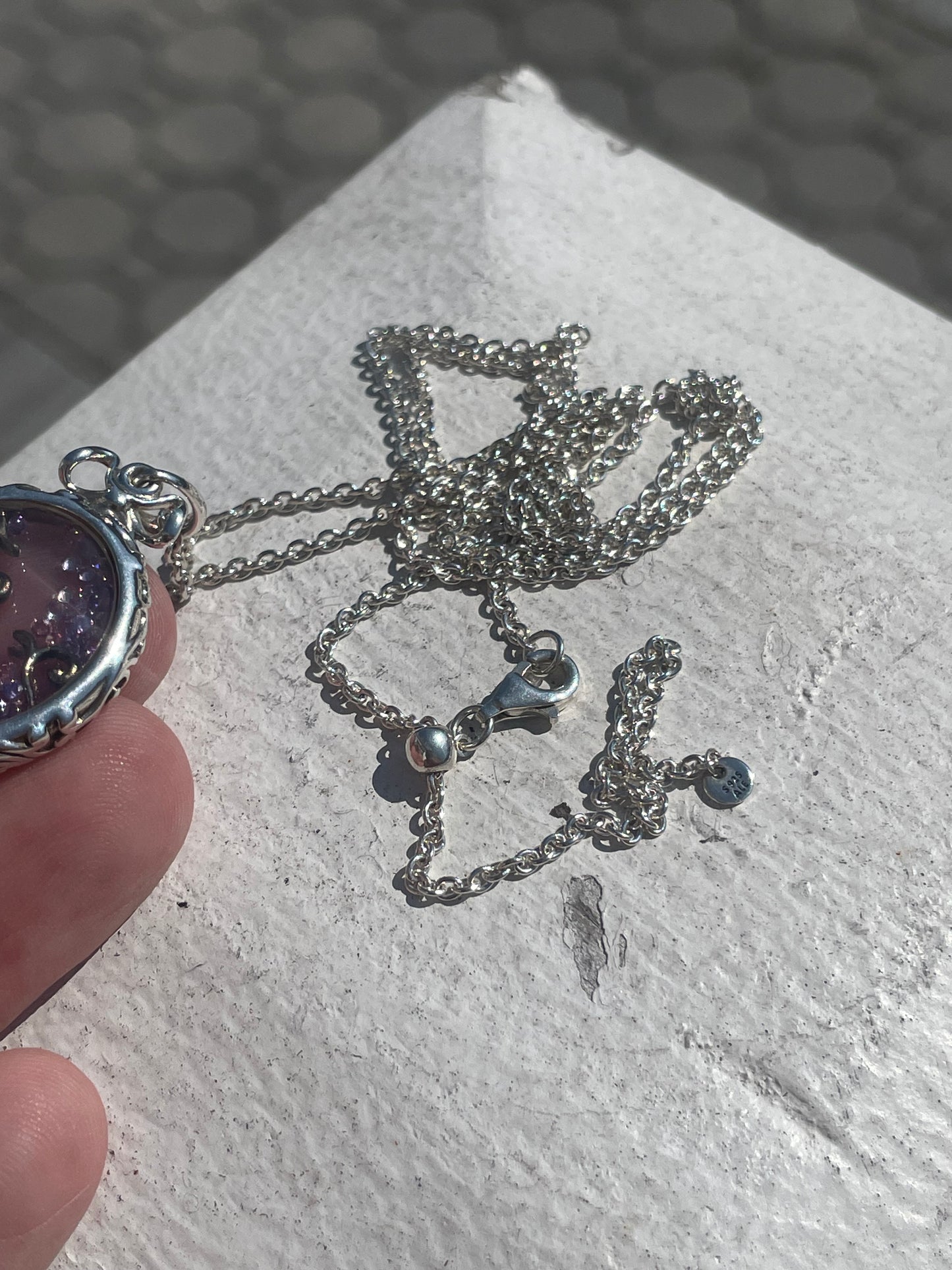 Retired Pandora Locket of Dazzle Necklace 397716ACZMX-70 Adjustable Chain Included