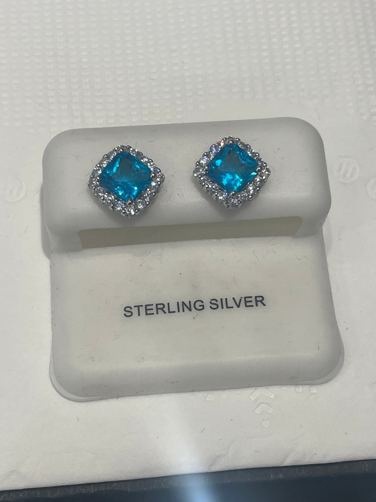 925 Sterling Silver Hampton Blue Topaz Stud Earrings