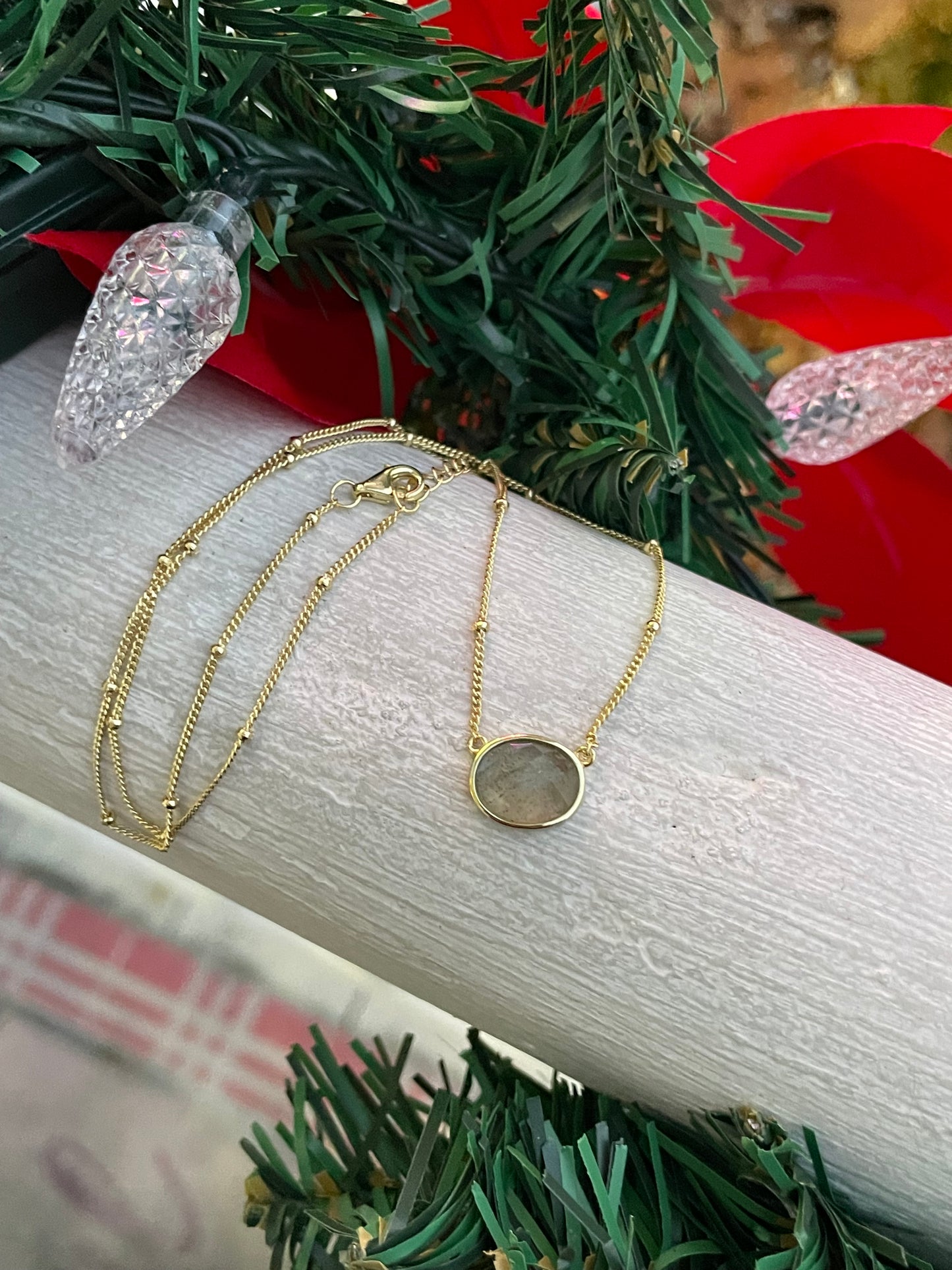 925 Sterling Silver Kendra Scott Style Labradorite Necklace