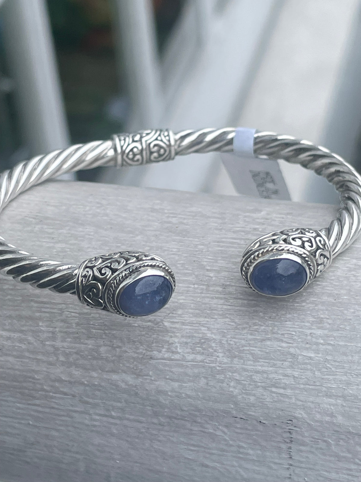 Sarda Designer Janyl Adair 925 Sterling Silver Tanzanite Cable Bracelet
