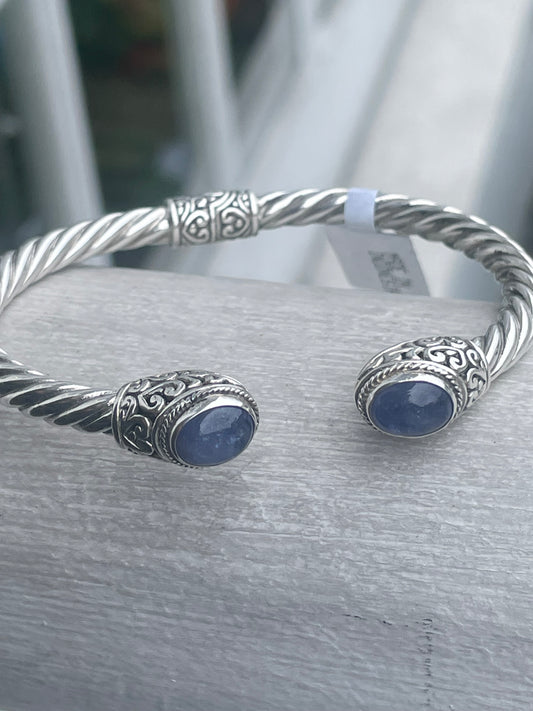 Sarda Designer Janyl Adair 925 Sterling Silver Tanzanite Cable Bracelet
