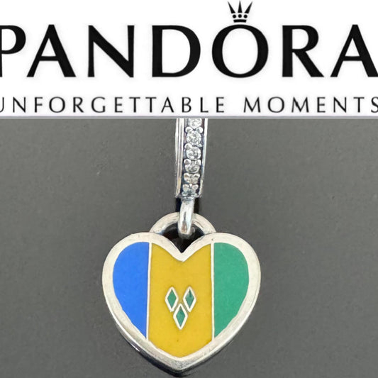 Pandora Saint Vincent and the Grenadines Dangle Heart Flag Charm