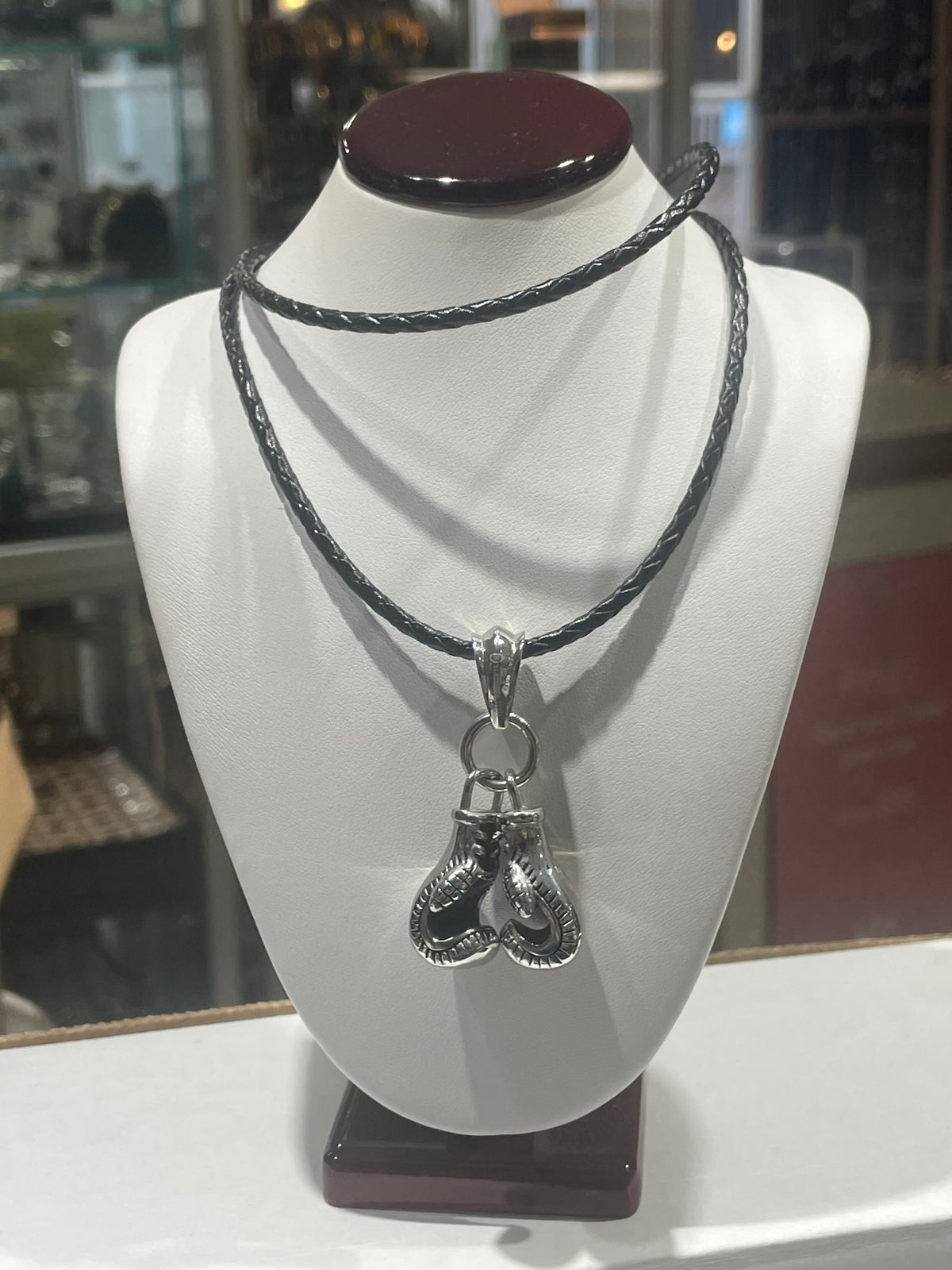 Stainless Steel 3-D Boxing Gloves Necklace