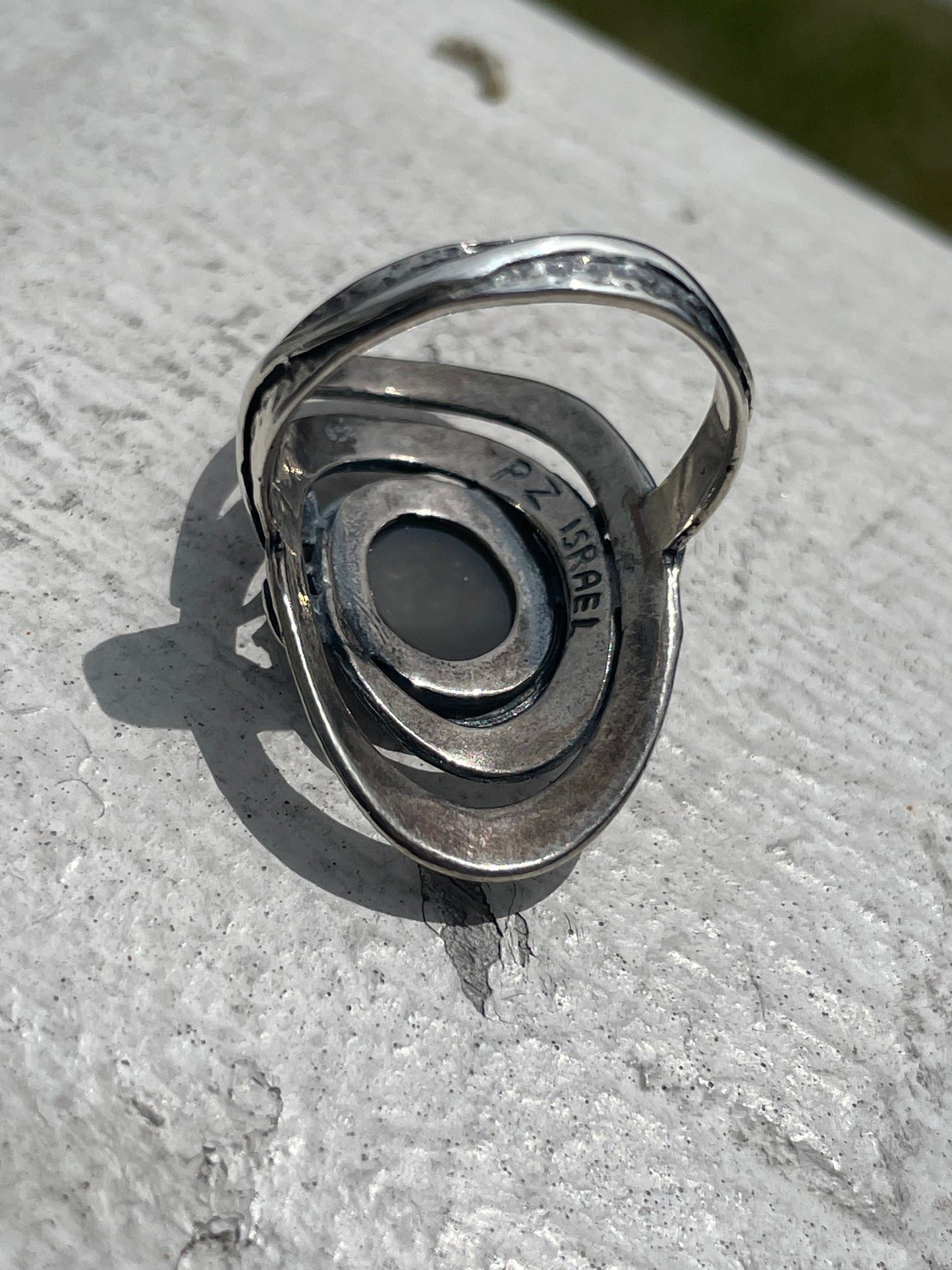 Designer Paz Israel Dark Gray Druzy Ring Size 10