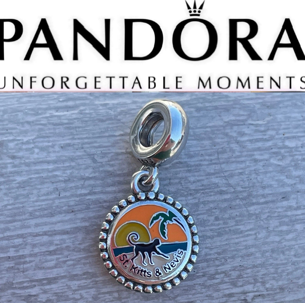 Pandora St. Kitts & Nevis Island Country Exclusive Travel Vacation Dangle Charm
