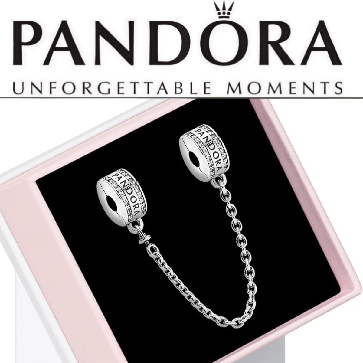 Pandora Safety Chain Signature Clips 792057CZ