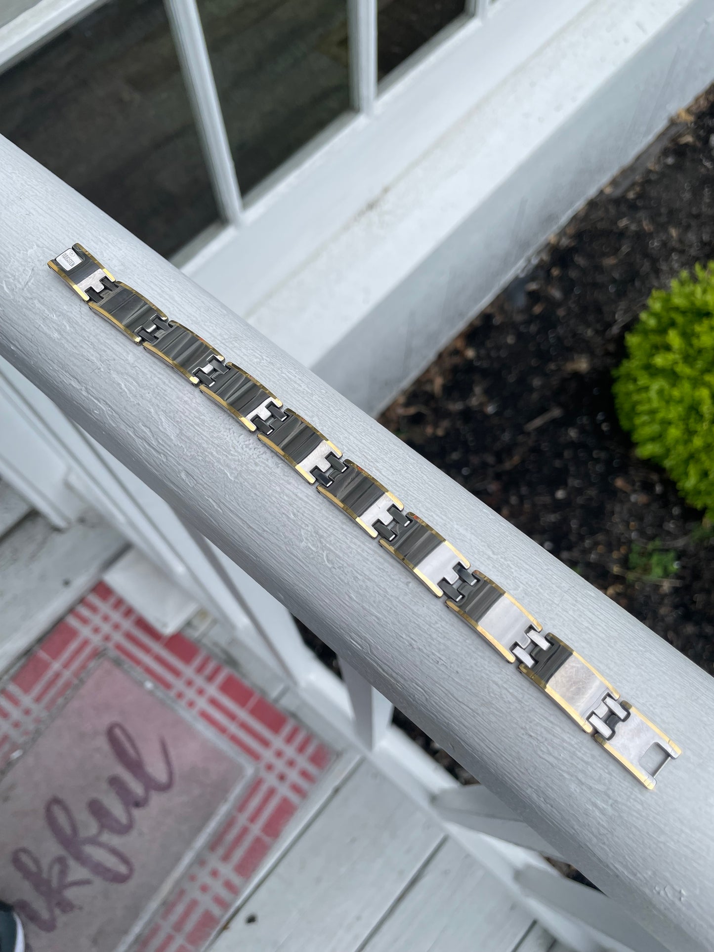 Tungsten signet Style Link Bracelet 8”