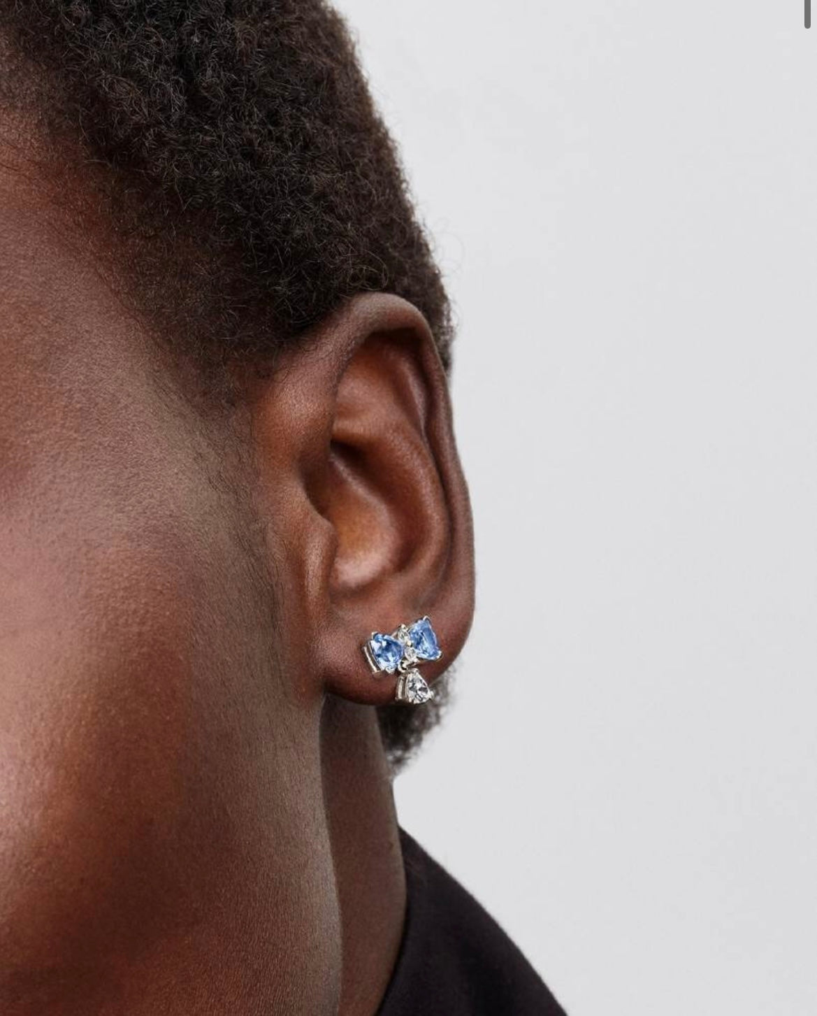 Pandora Bridgerton Sparkling Blue Bow Dangle Earrings 294336C01