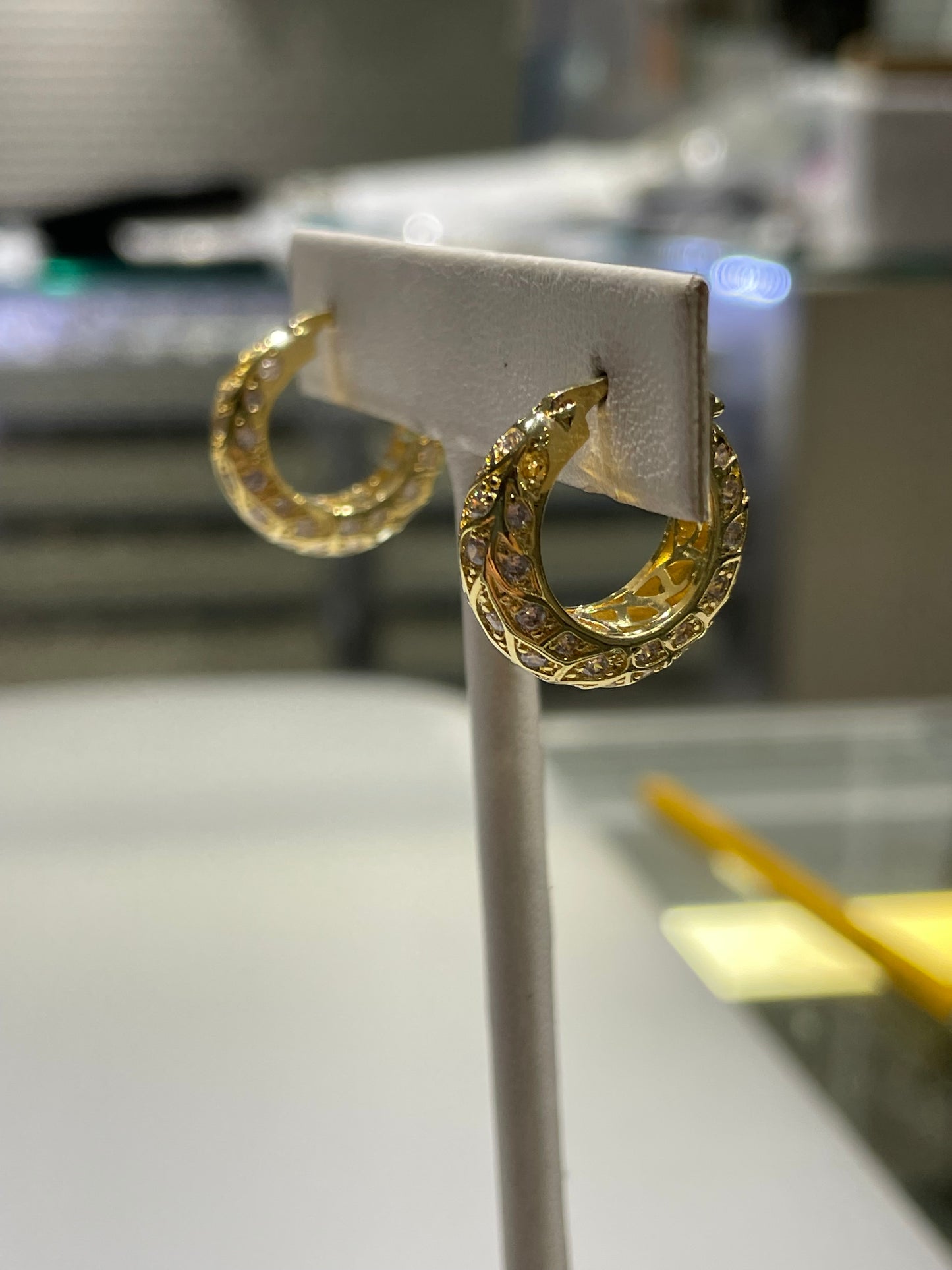 Pandora Shine Sparkling Pattern Hoop Earrings with Clear Zirconia 268318CZ