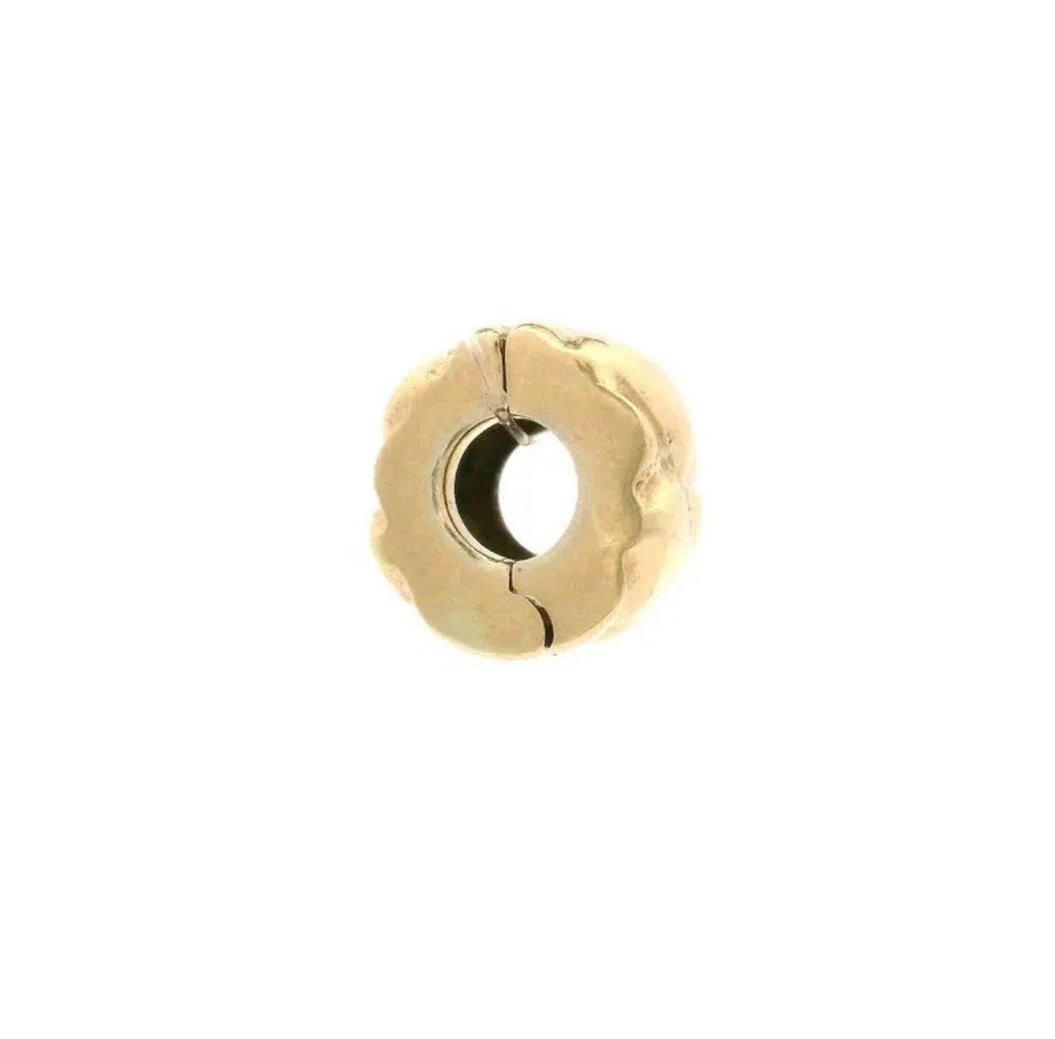 Retired Pandora Solid 14k Yellow Gold Heart Clip Charm 750243