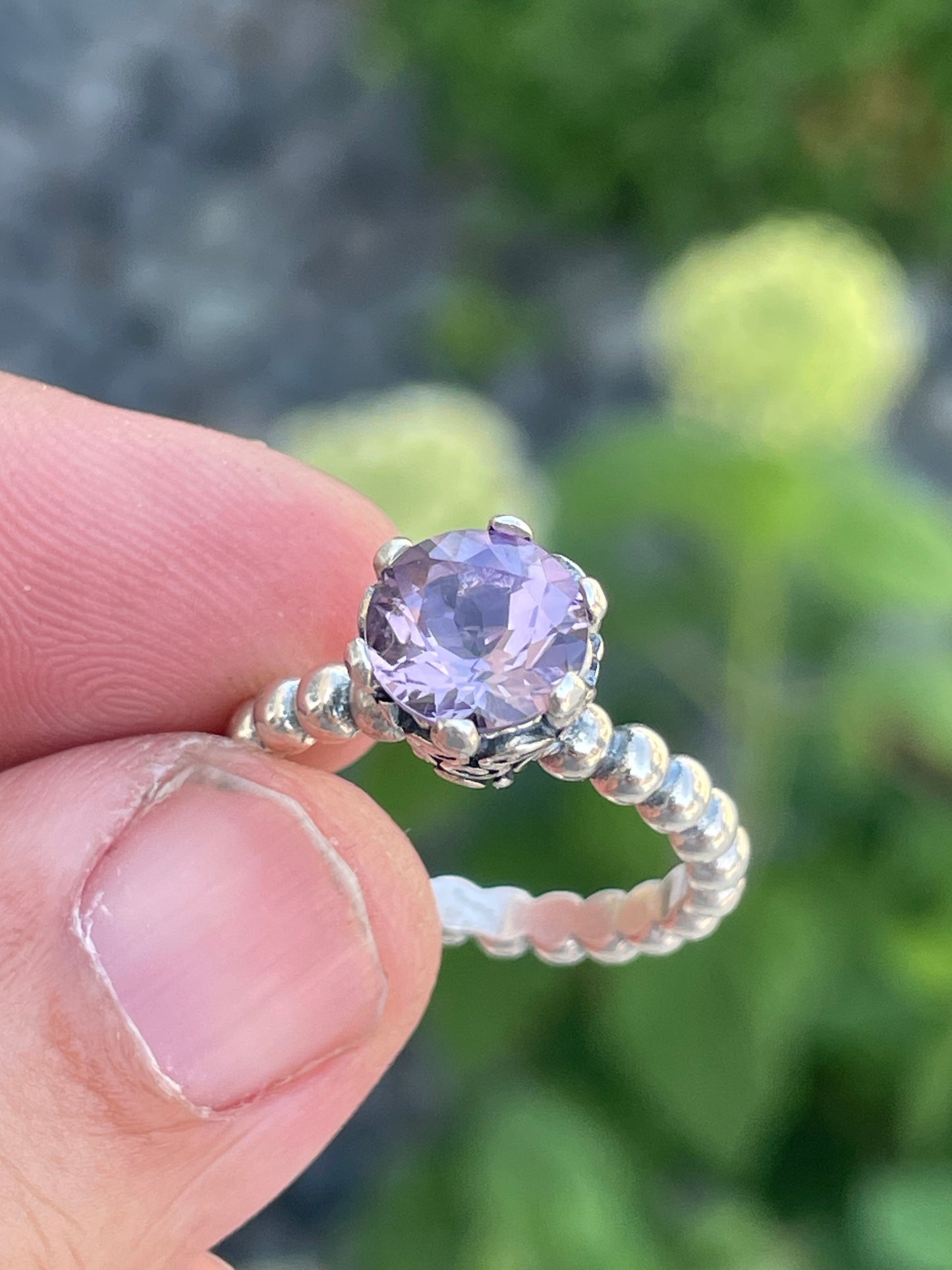 Retired Pandora Secret Winds Amethyst Ring Size 7