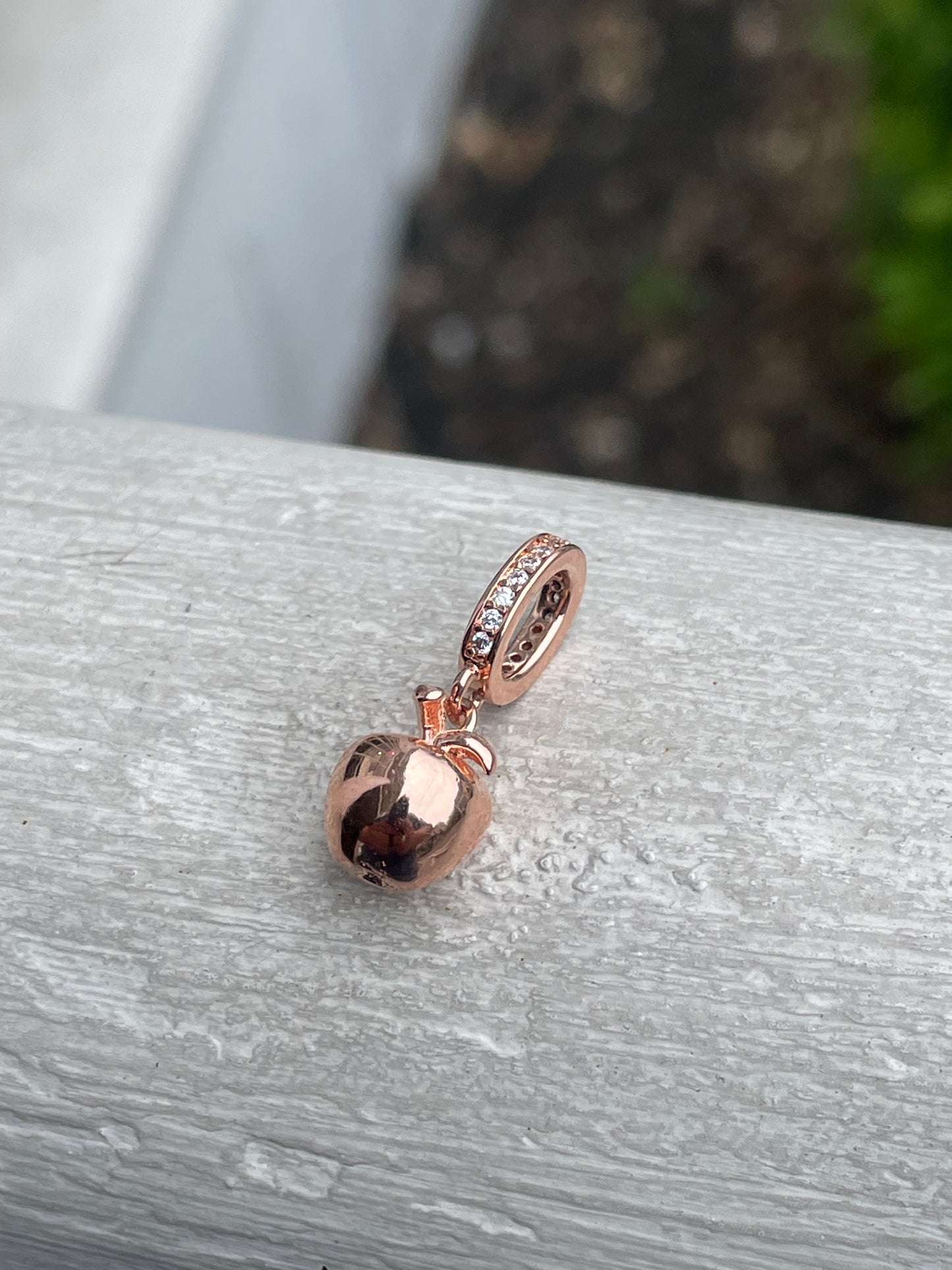 Rare Pandora Rose Gold NYC Apple Dangle Charm