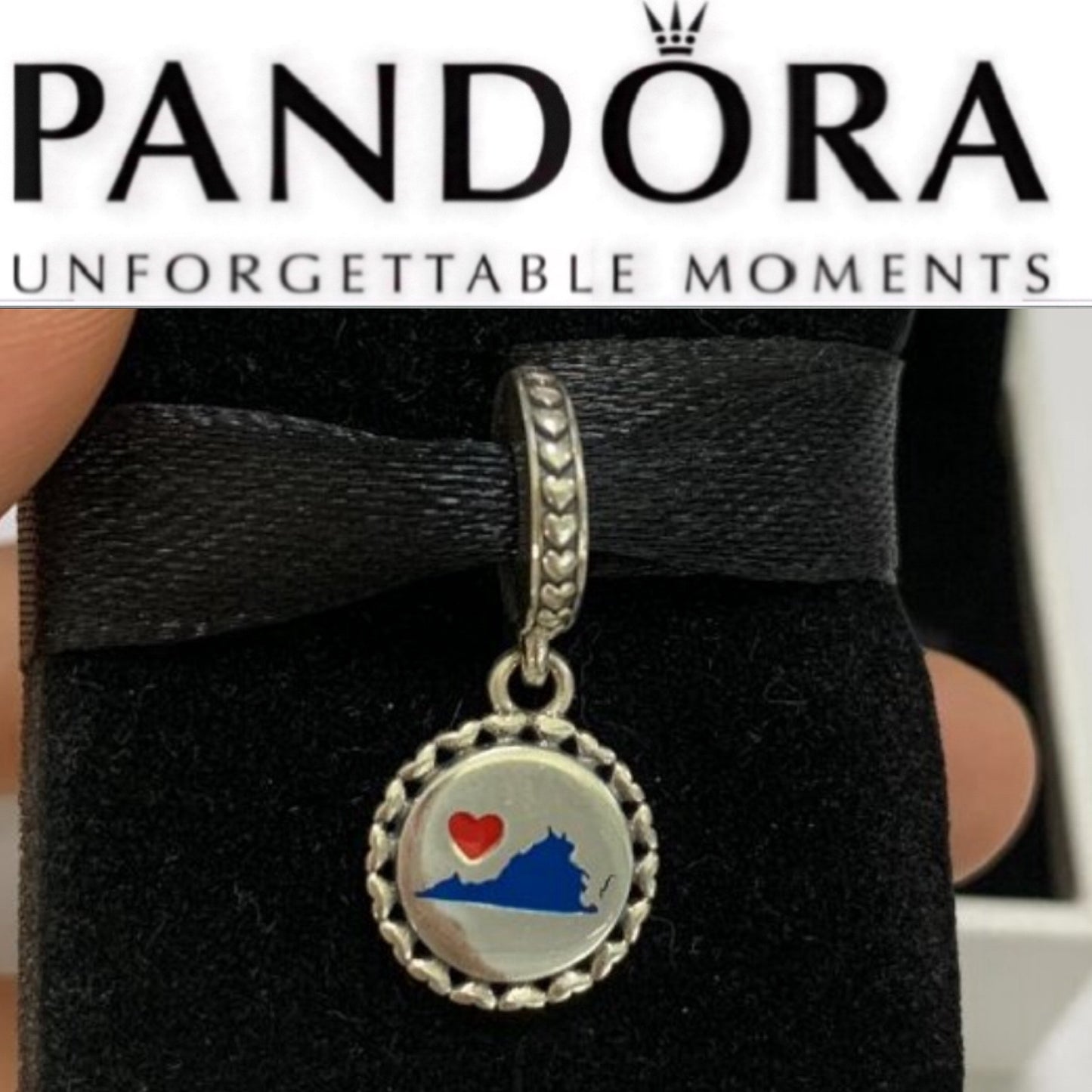 Pandora United States State of Virginia Exclusive Virginia Lovers Dangle Charm
